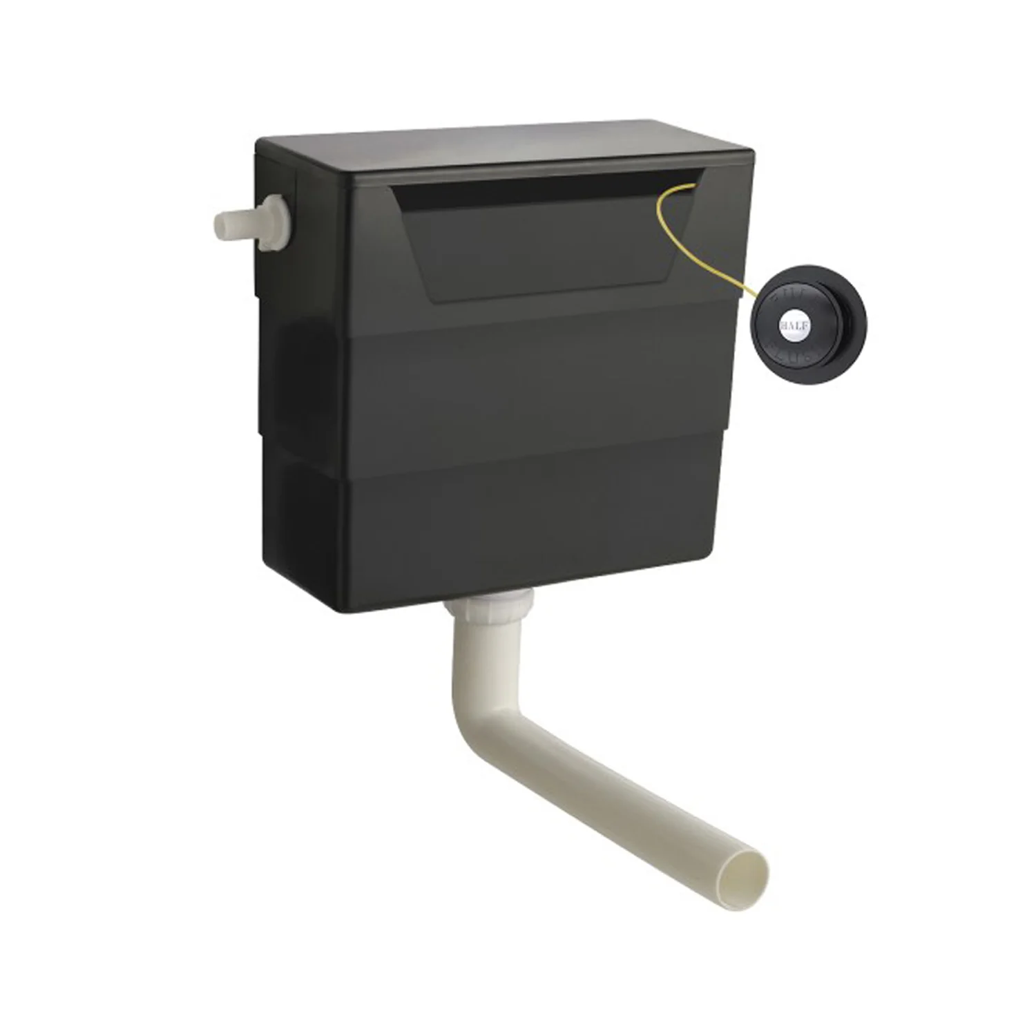 Dual Flush Cistern with Matt Black Traditional Push Button