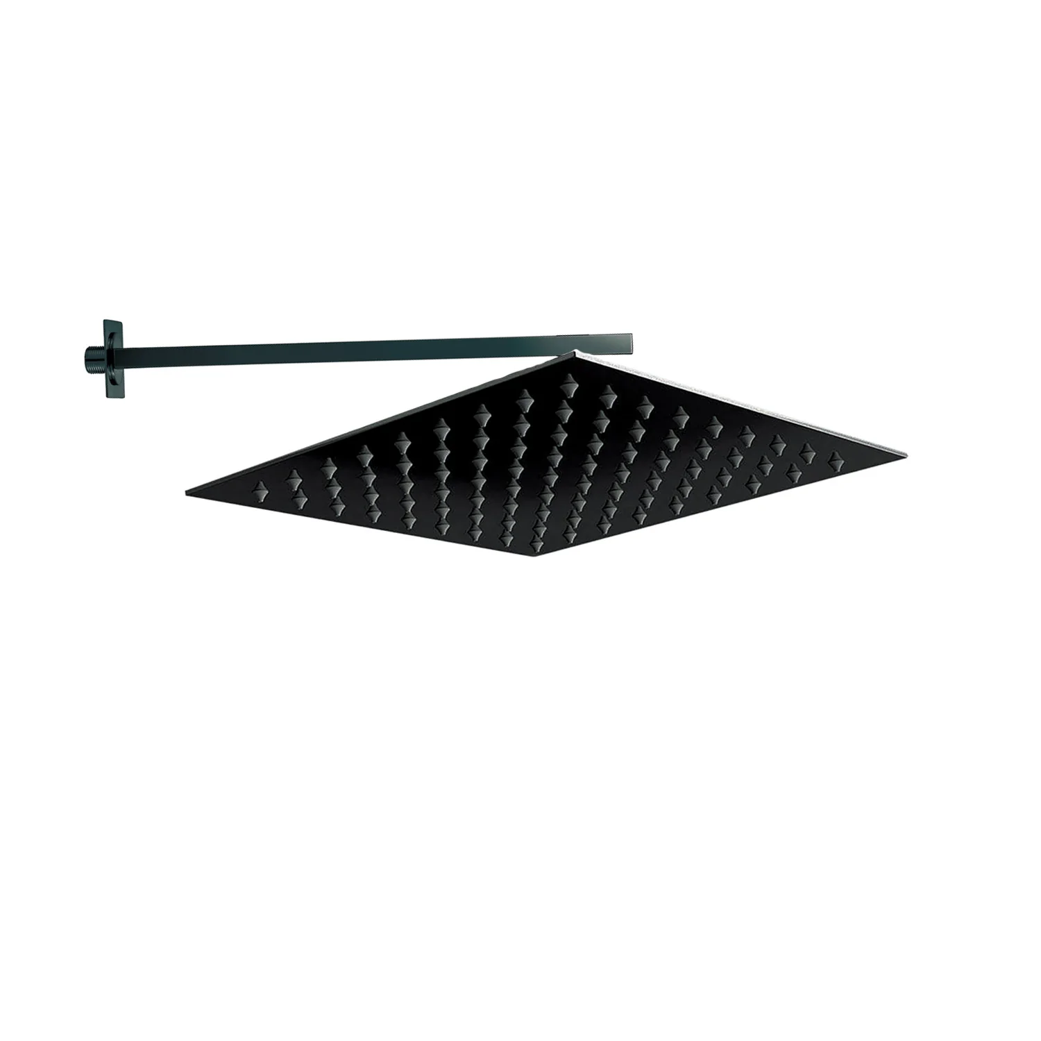 Eclipse Matt Black Concealed Thermostatic Triple Valve Kit with Square Shower Head - Image 3
