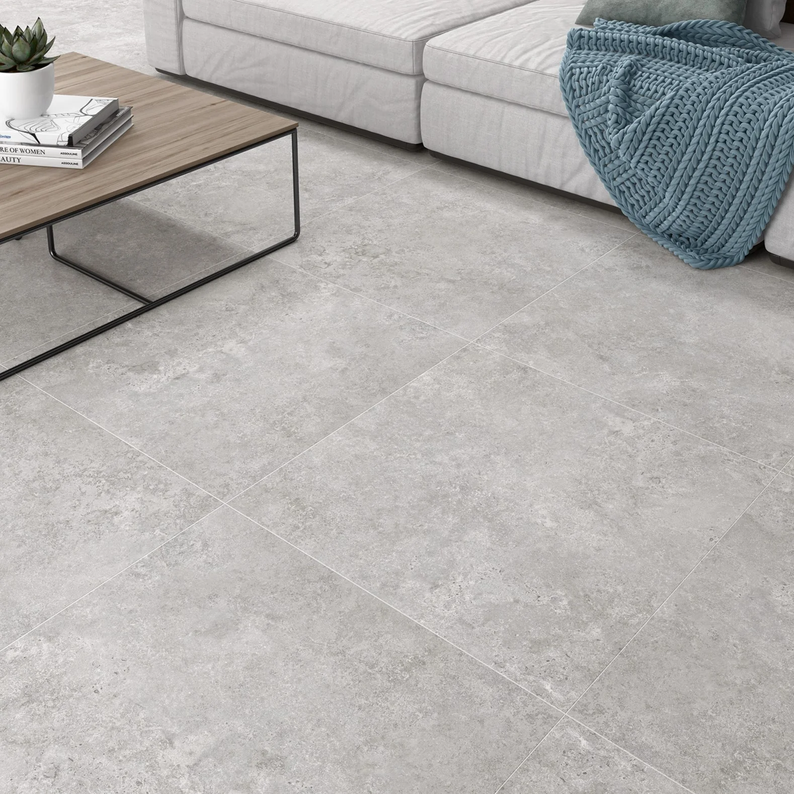 Edge Gris Square Porcelain Tile - Image 2