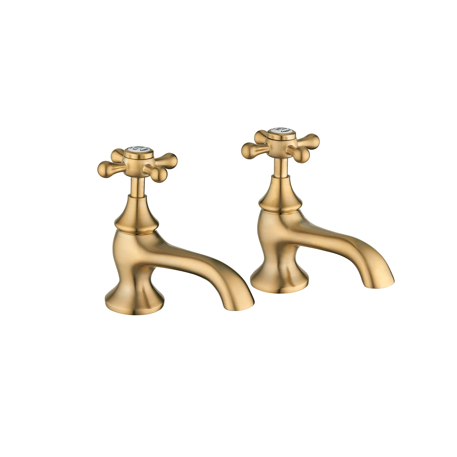 Edwardian Basin Taps – Brushed Brass
