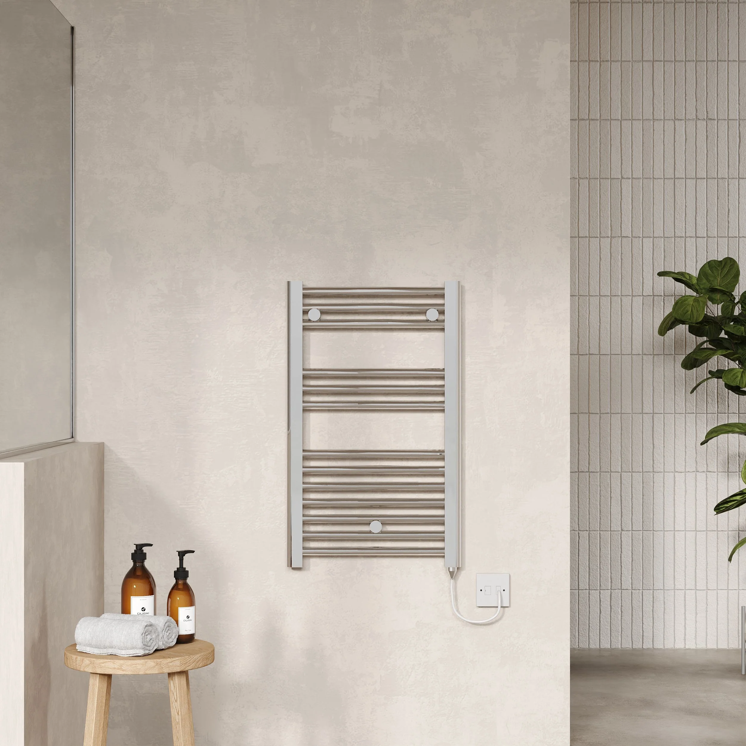 Electric Only Heated Towel Rail 720mm H x 400mm W - Chrome