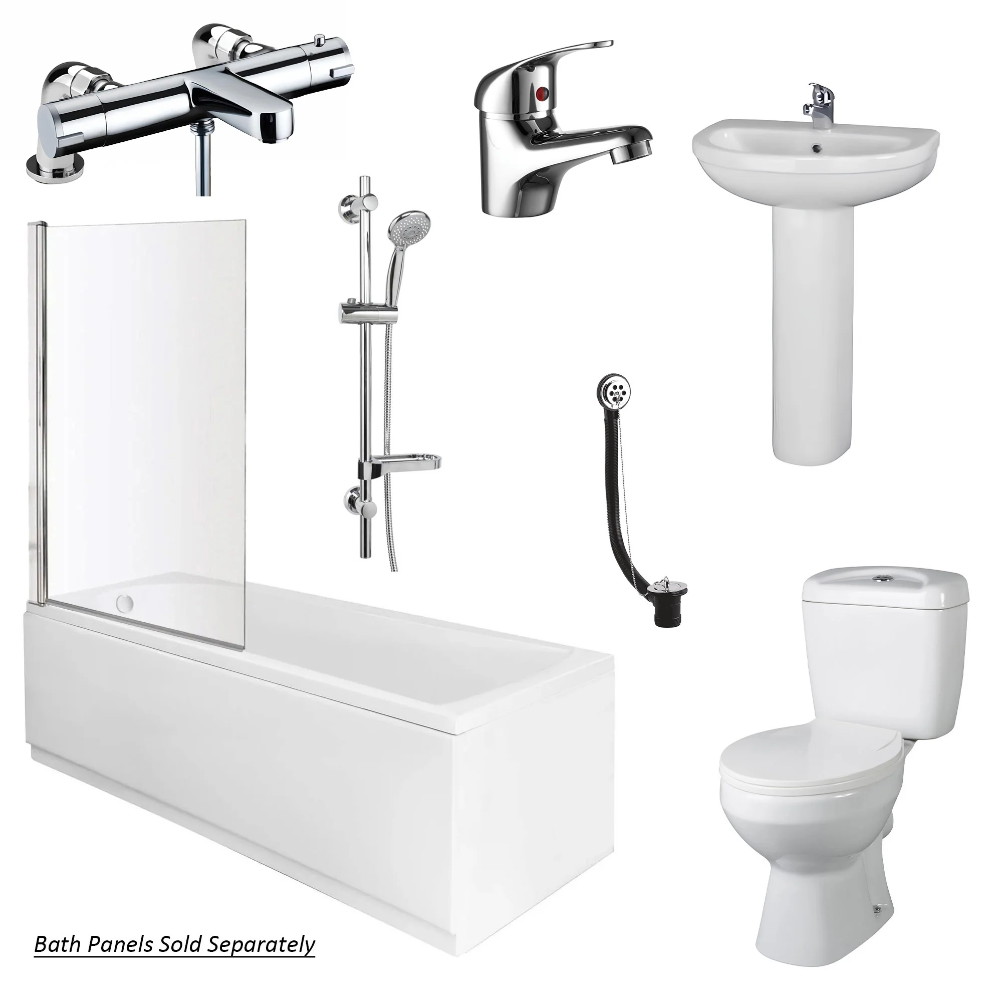 Equate Shower Bathroom Suite - 1700 x 700