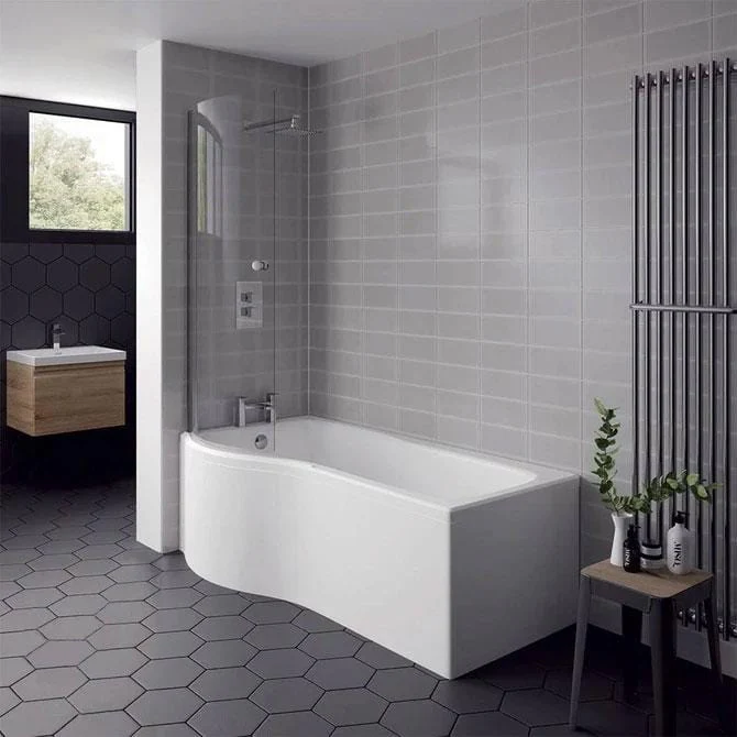 Evo 1500 P Shaped Vanity Unit Shower Bathroom Suite - Image 3
