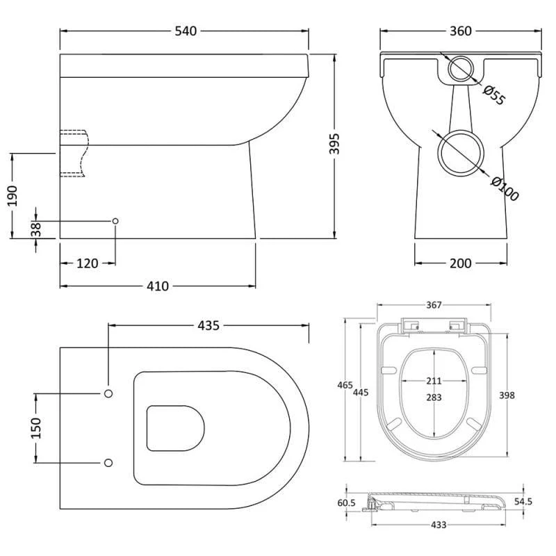 Evo Back to Wall Toilet & Soft Close Seat - Image 3