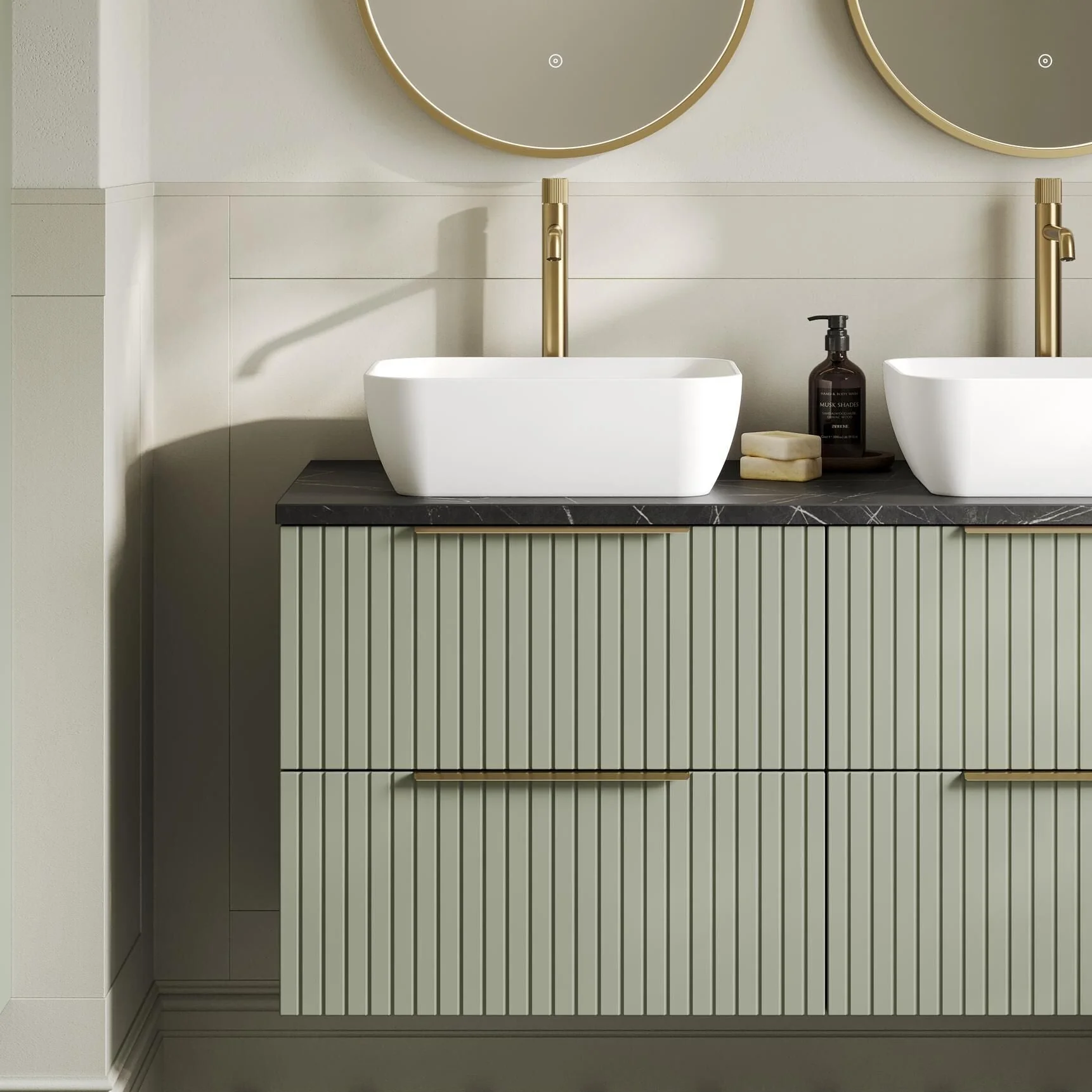 Nuie Slimline Finger Pull Handle 300mm (224mm centre) - Brushed Brass - Image 2