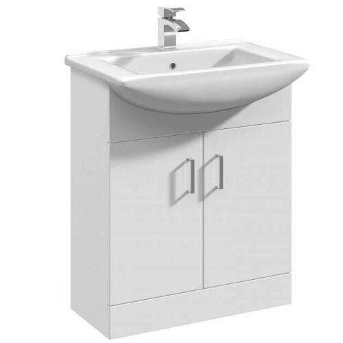 Floor standing 1250mm White Basin Vanity Storage Unit Set - Image 2