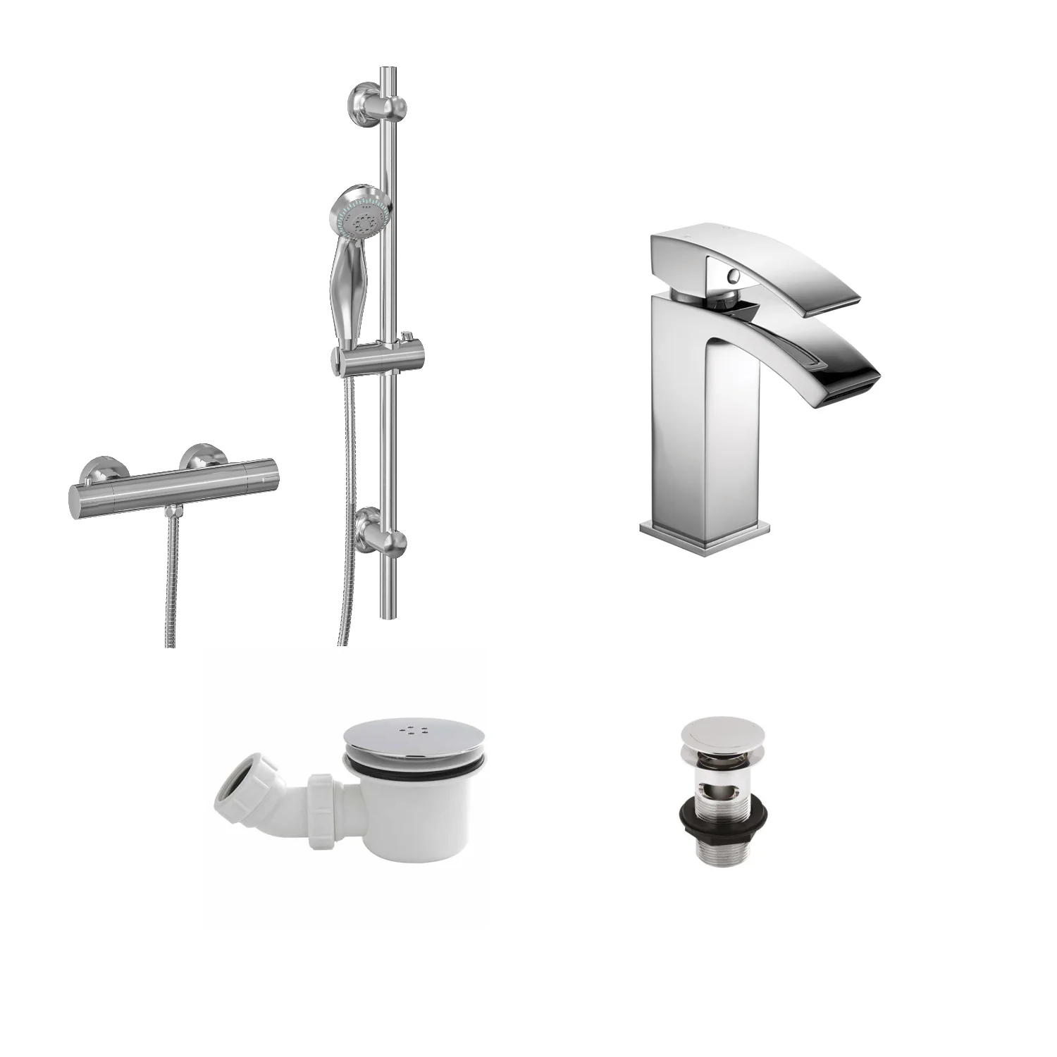 Foundation Quadrant Shower Enclosure Close Coupled Suites - Various Sizes/Chrome - Image 7