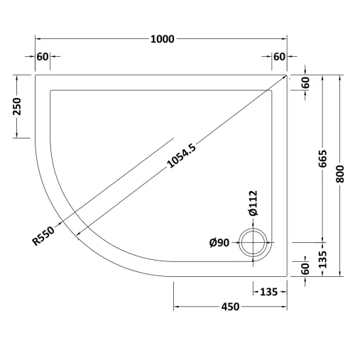 Frameless Single Door 8mm Offset Quadrant Enclosures 1000 x 800 - Chrome - Image 6