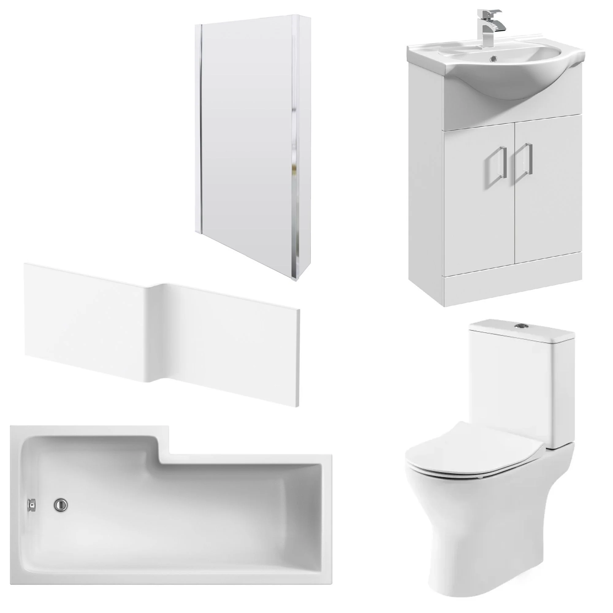 Freya Vanity 1600mm L Shape Shower Bathroom Suite - Image 2