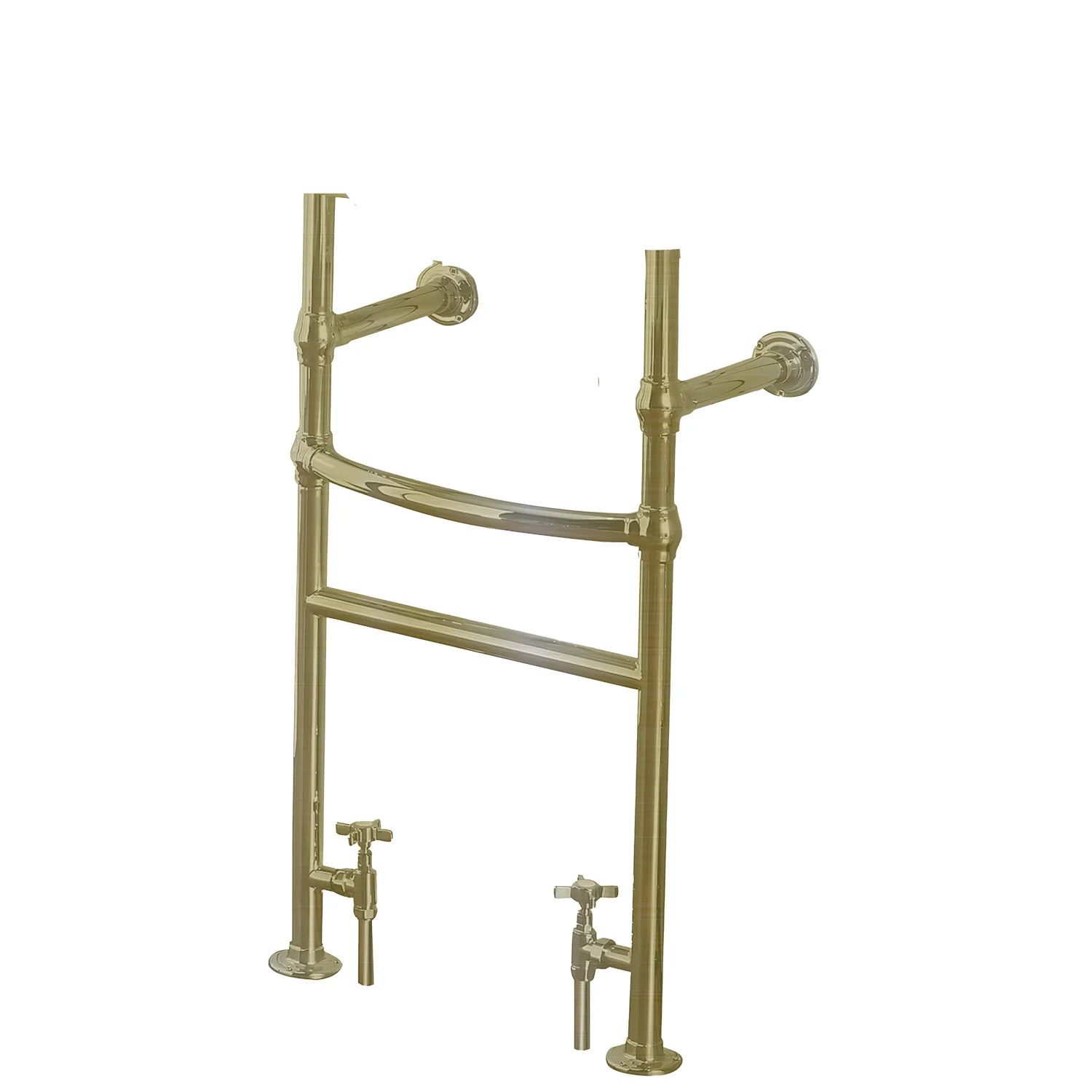 Holborn Heated Washstand With Basin And Towel Rail - 500mm 2H - Brushed Brass - Image 3