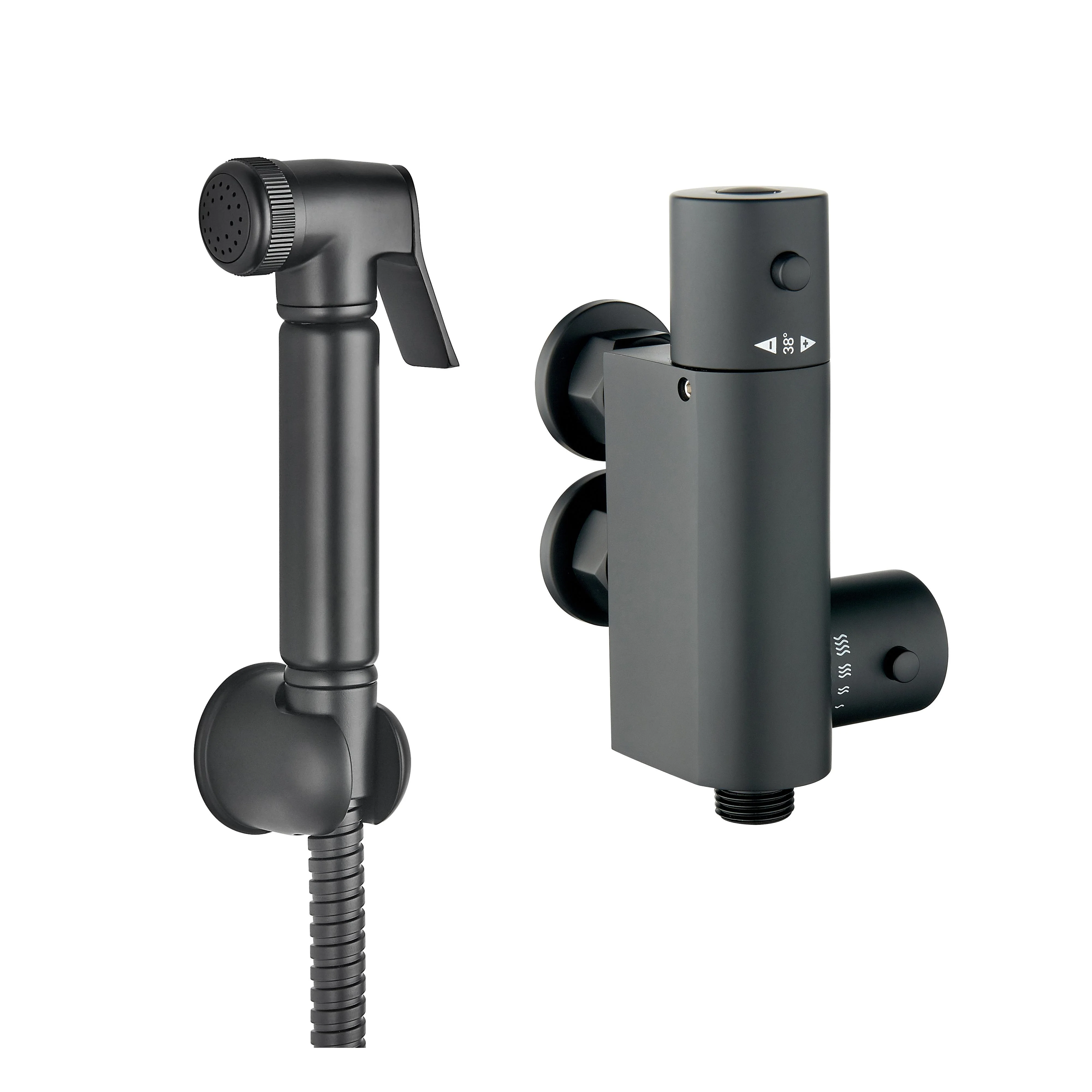 SDG Thermostatic Douche Shower C/W Kit - Matt Black