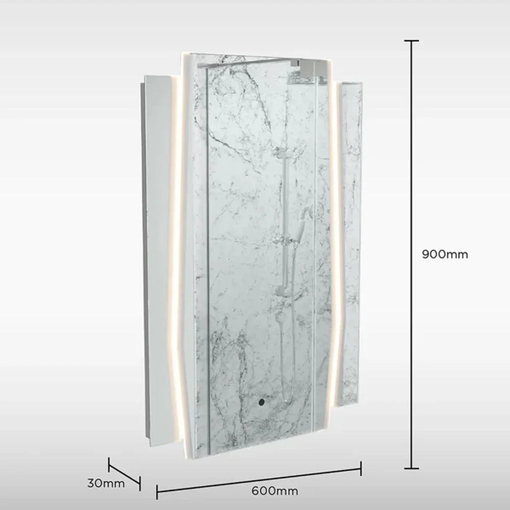 Gatsby Art Deco Inspired LED Mirror - 600 x 900 - Frameless - Image 3