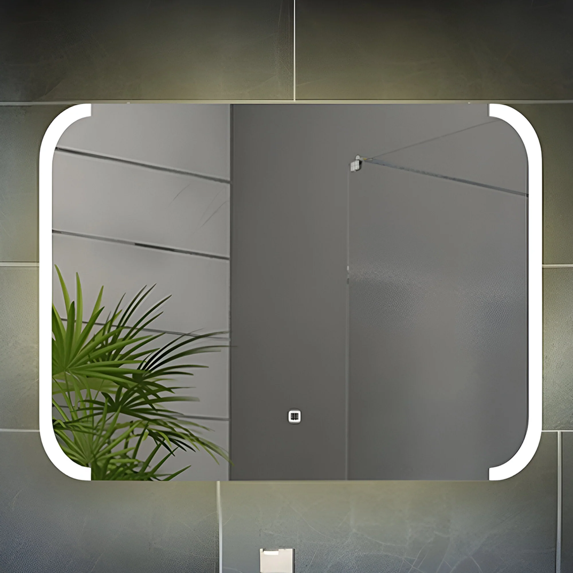 Nova Steam Free Illuminated Dimming Switch Mirror 500mm x 700mm - Image 2