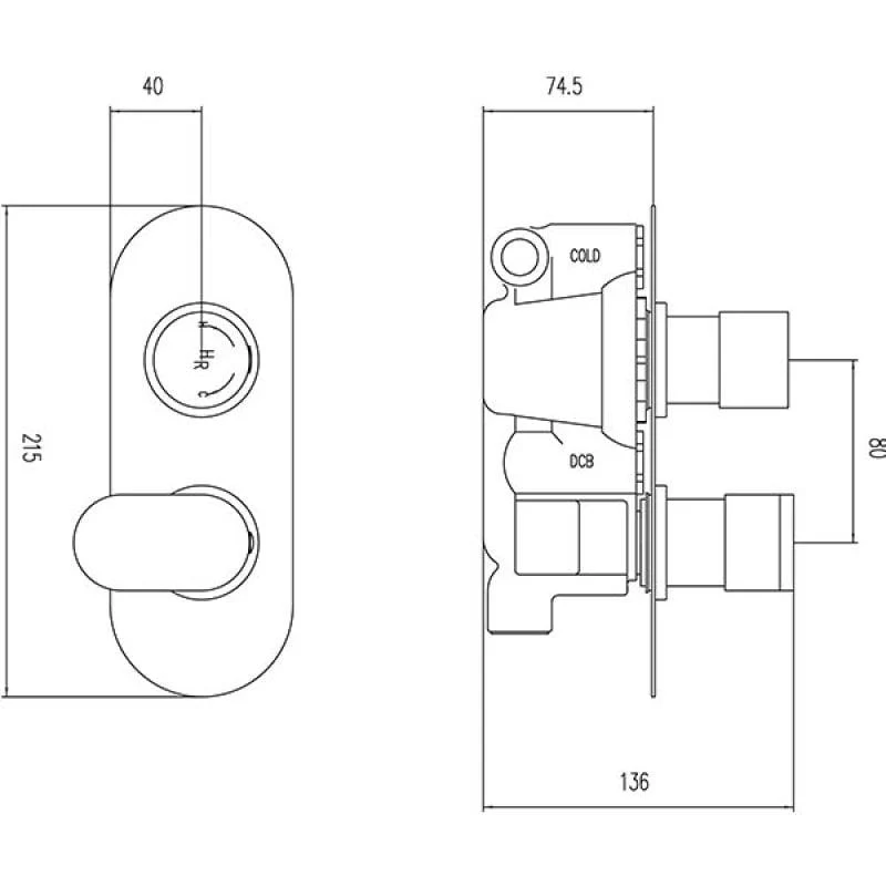 Giro Press Round Concealed Shower Valve Dual Handle Chrome - Image 3