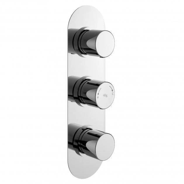 Giro Round Concealed Shower Valve Triple Handle Chrome