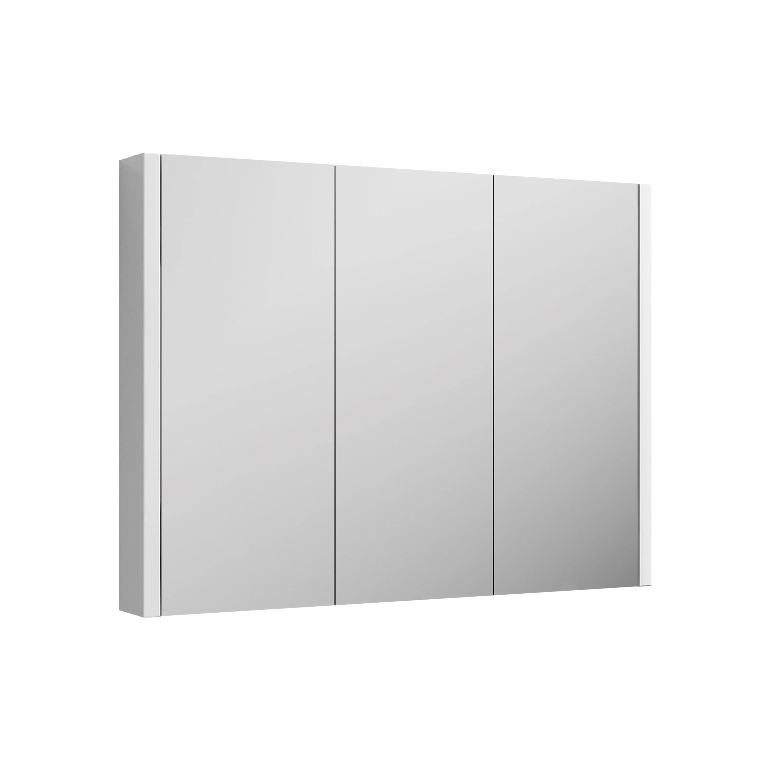 Nova Gloss White 900mm 3 Door Mirror Cabinet - Image 3