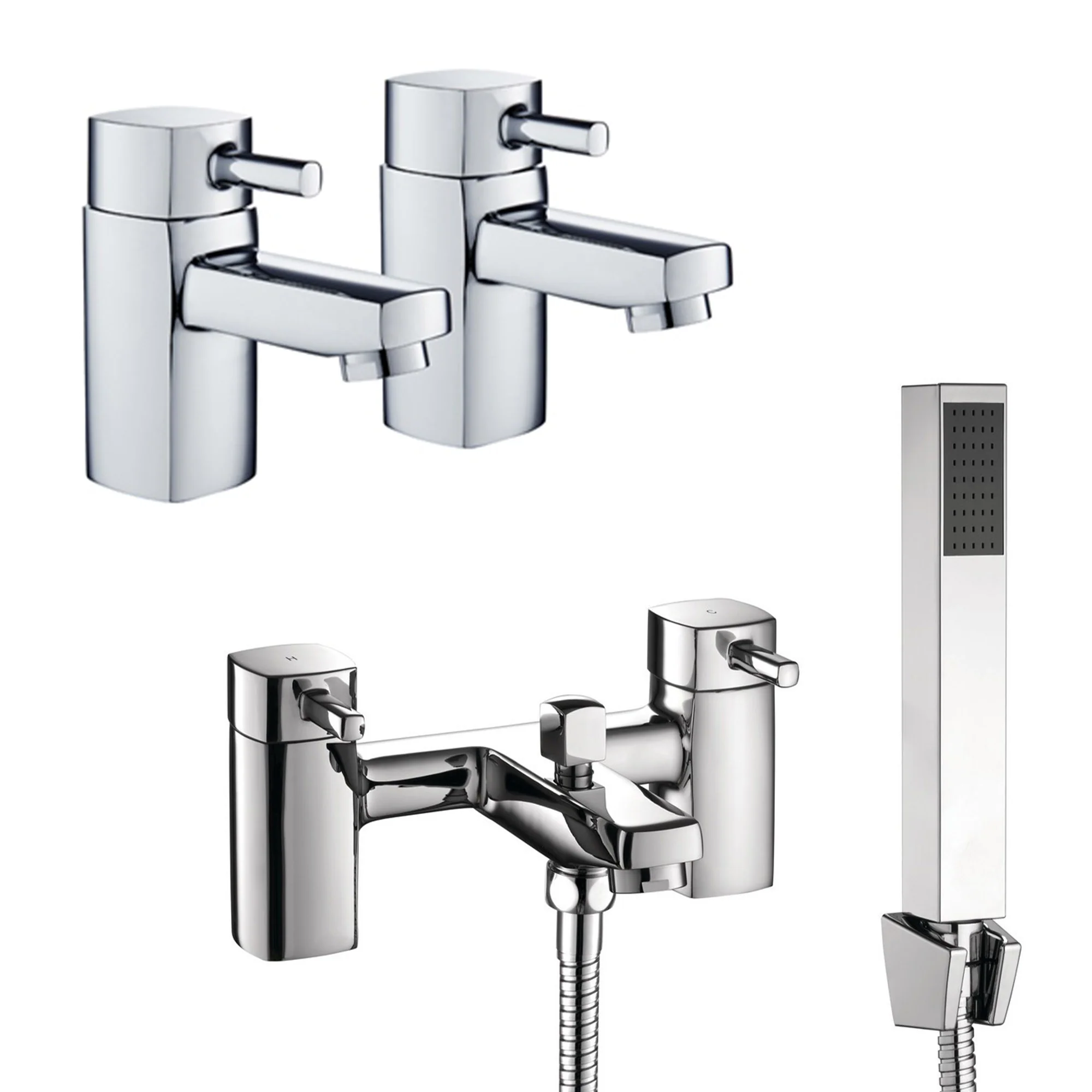 Holborn 2 Basin Taps & Bath Shower Mixer Packs - Chrome