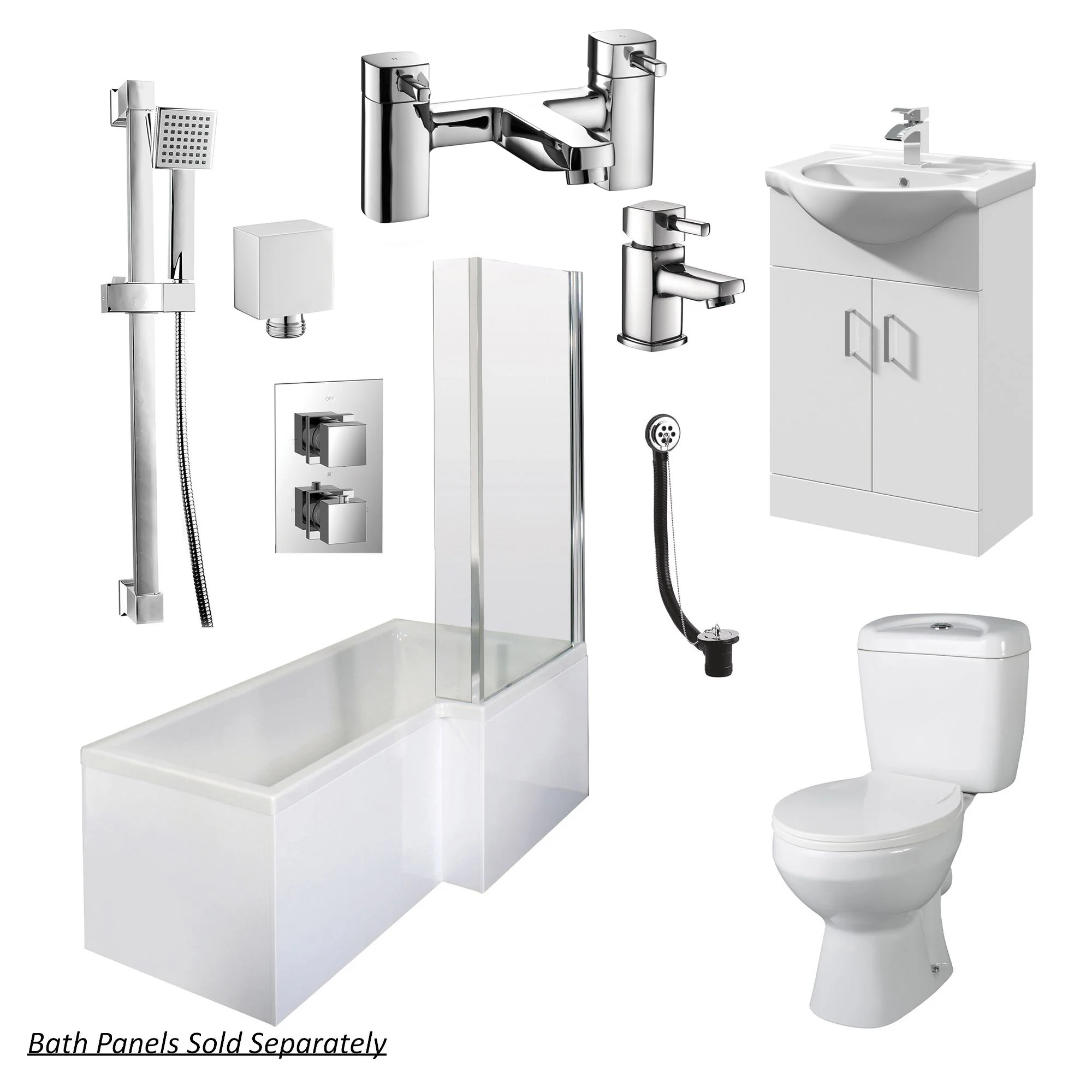 Holborn L Shape Shower Vanity Bathroom Suite - 1700 - Image 4