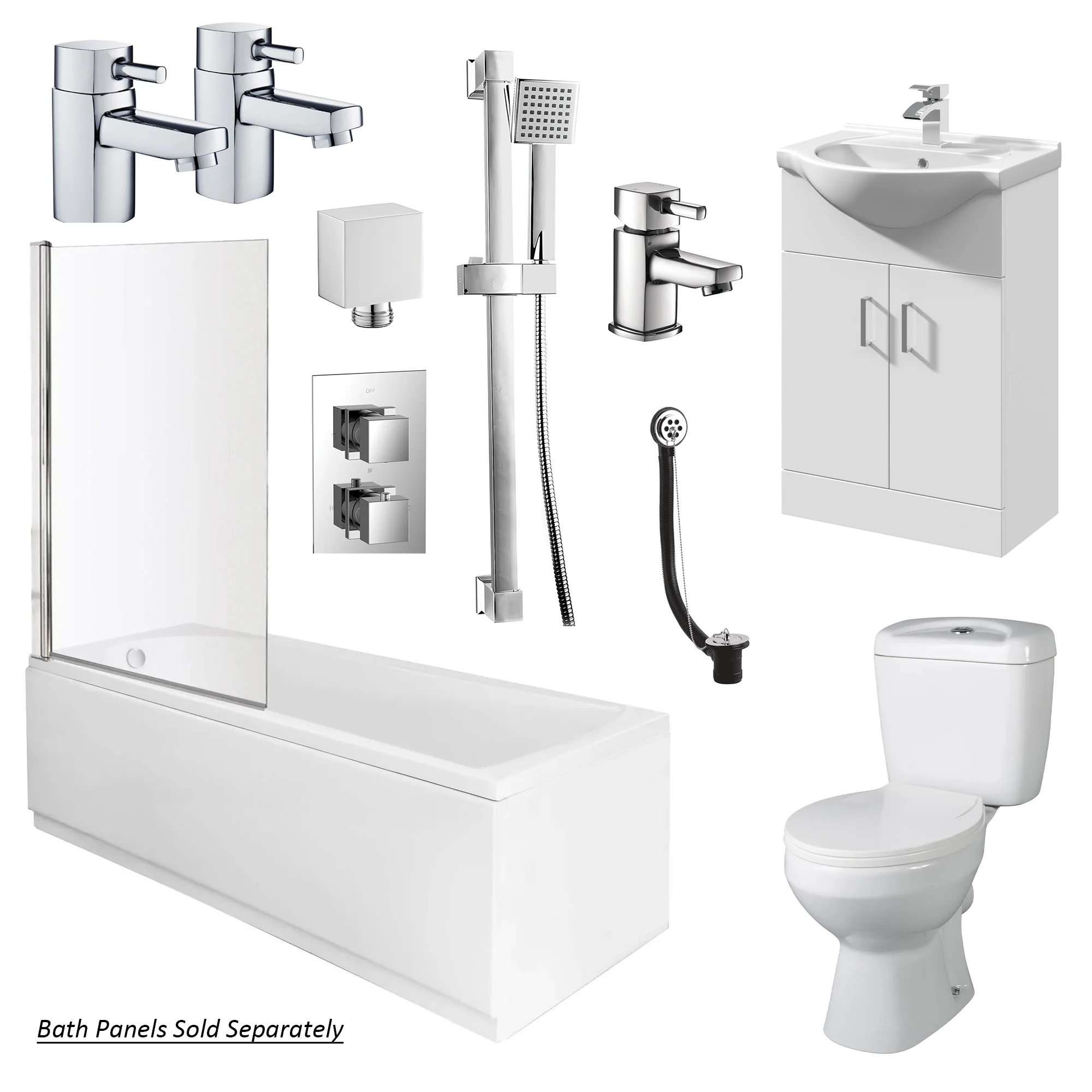 Holborn Shower Vanity Bathroom Suite - 1600 x 700 - Image 2