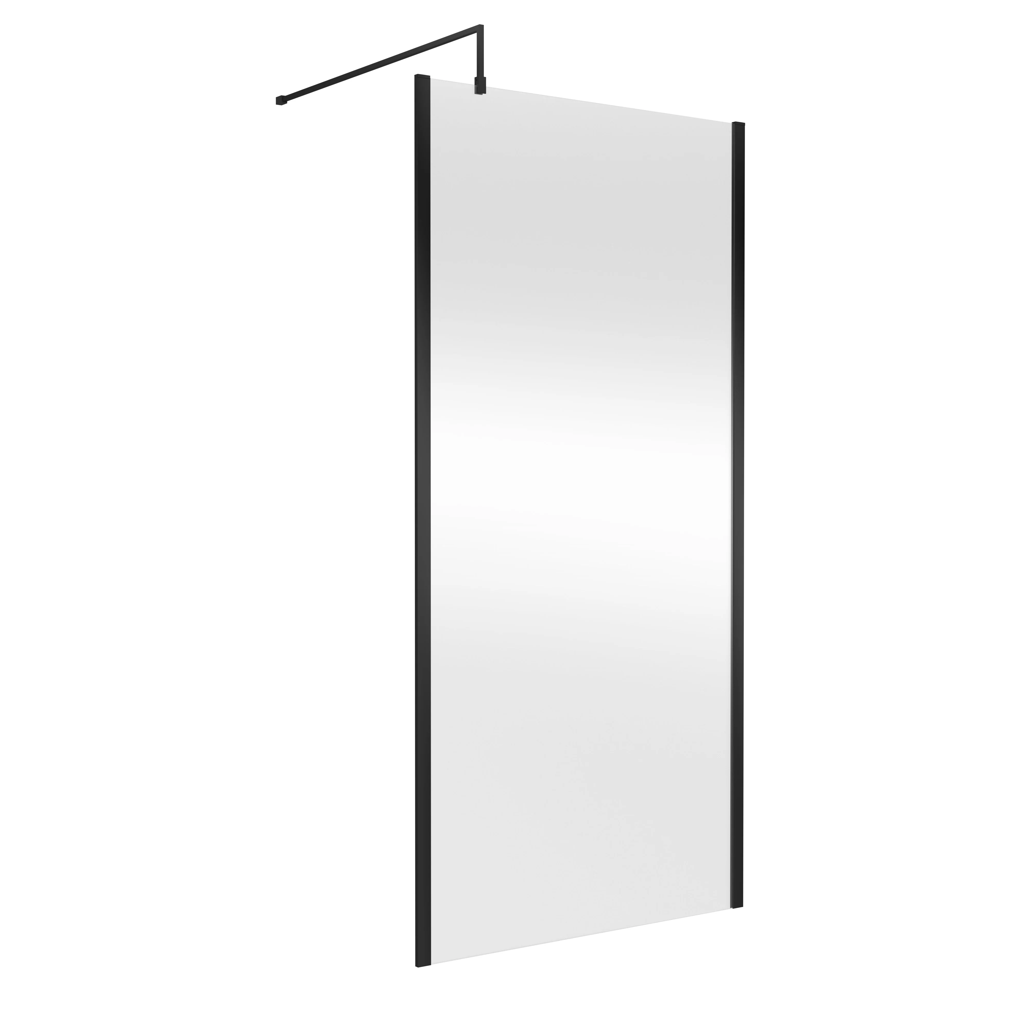 Hudson Reed 1000mm Outer Framed Wetroom Screen with Support Bar - Matt Black - Image 2