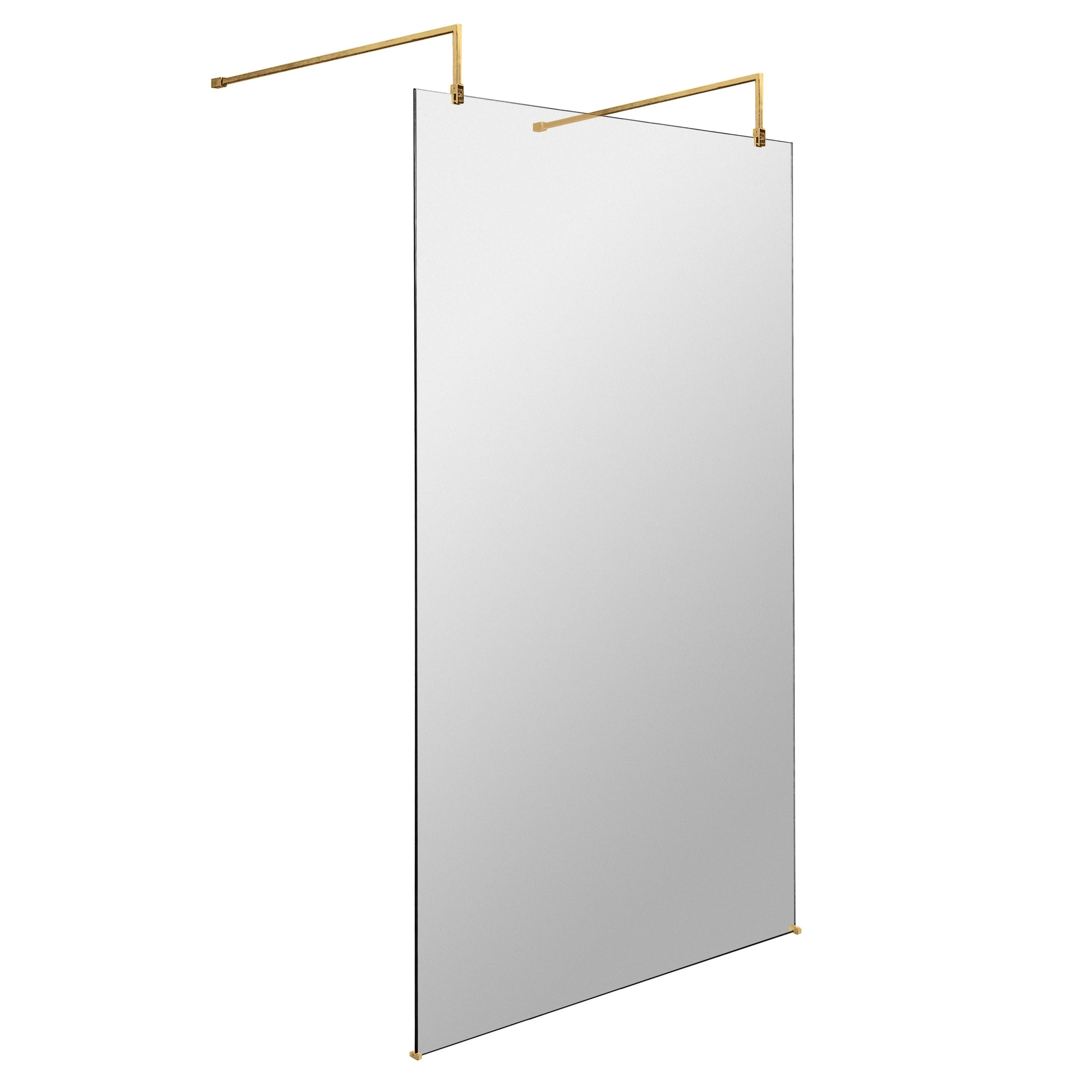 Hudson Reed 1100mm Wetroom Screen with Arms and Feet - Brushed Brass