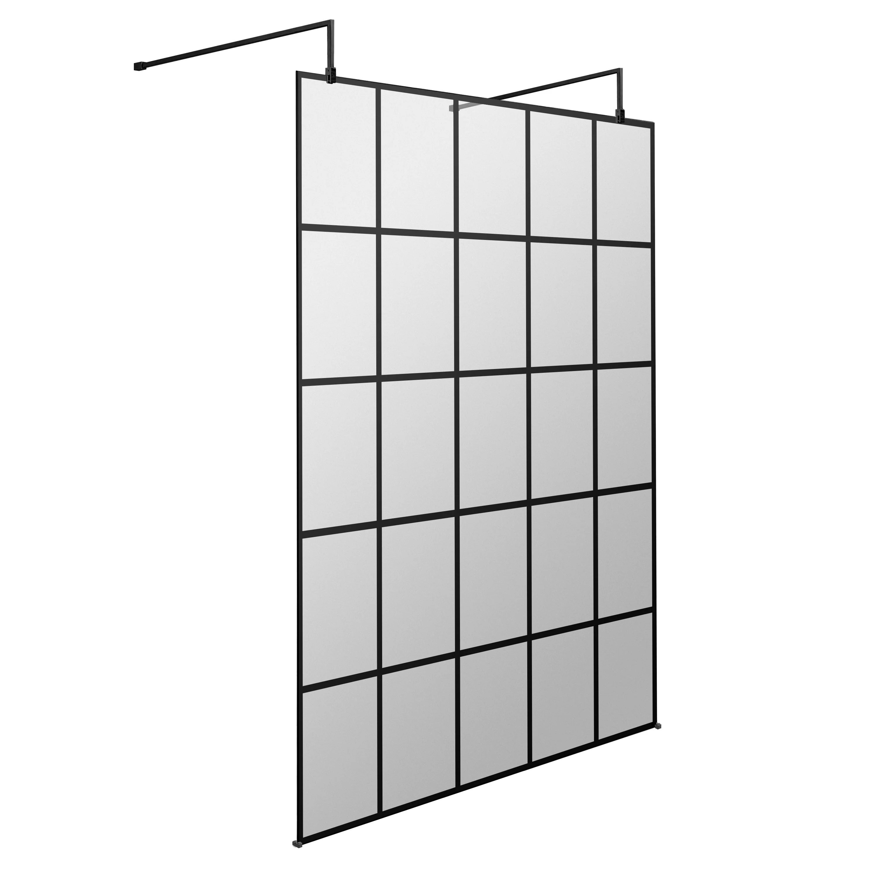Hudson Reed 1400mm Frame Screen with Arms and Feet - Matt Black - Image 2