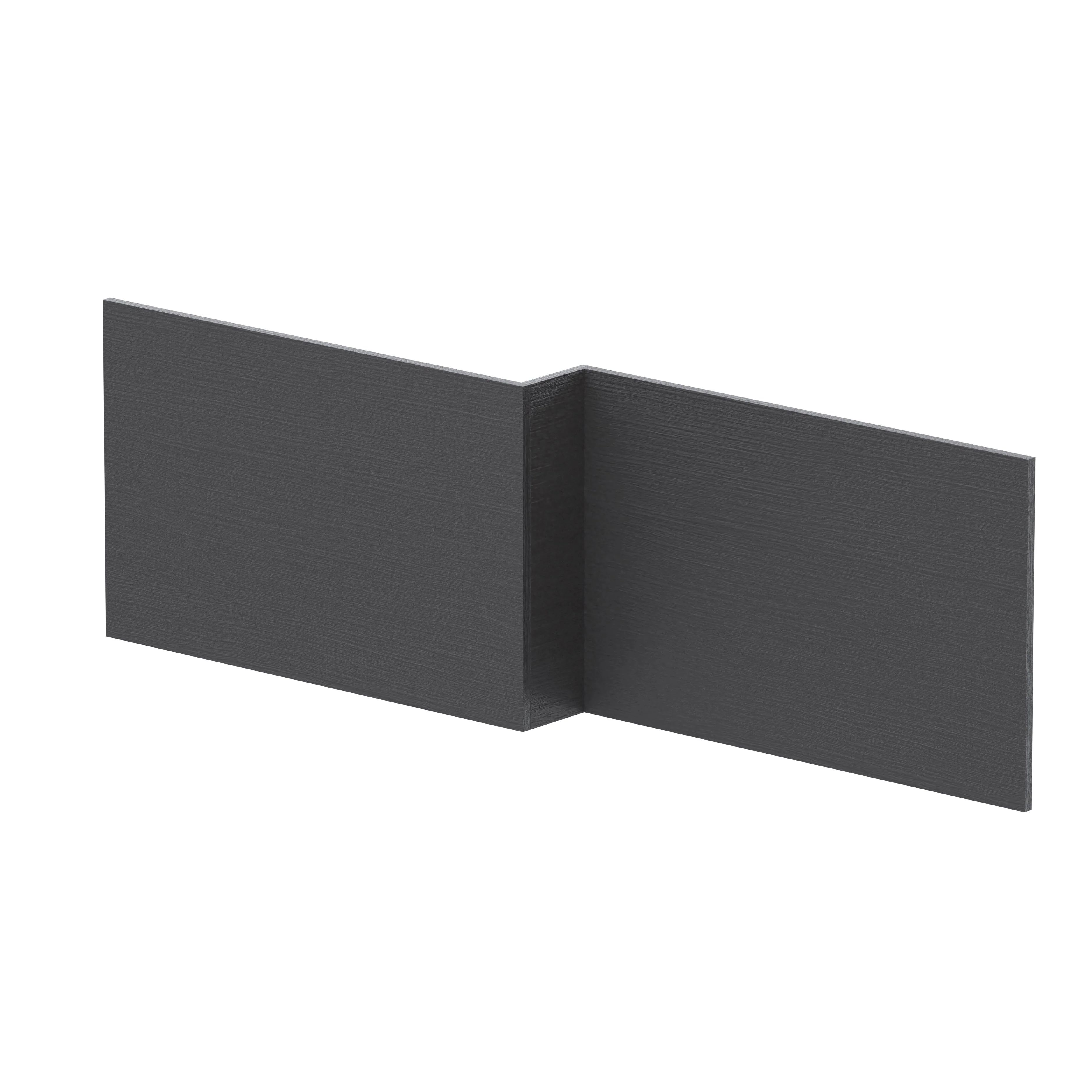 Hudson Reed 1700mm  L-Shape Square Shower Bath Front Panel - Graphite Grey