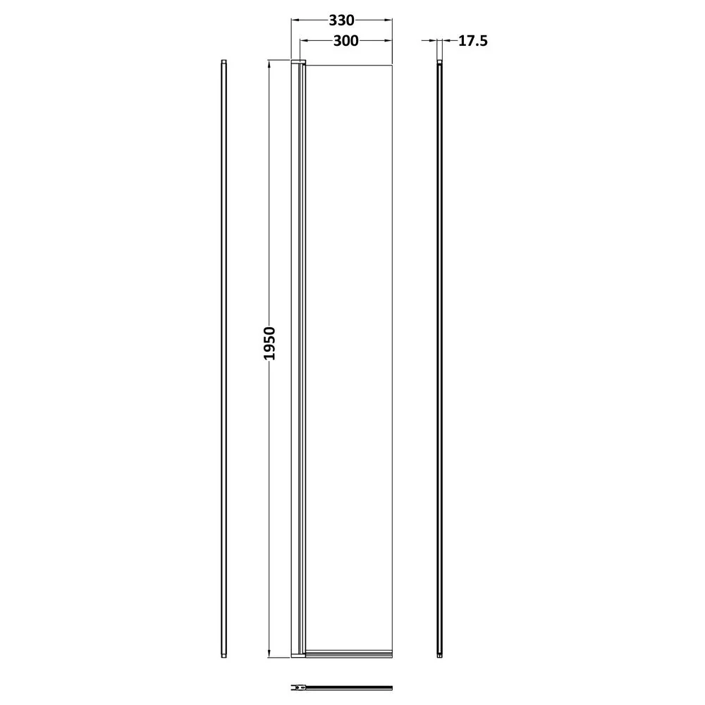 Hudson Reed 300mm Hinged Flipper Screen - Chrome - Image 2