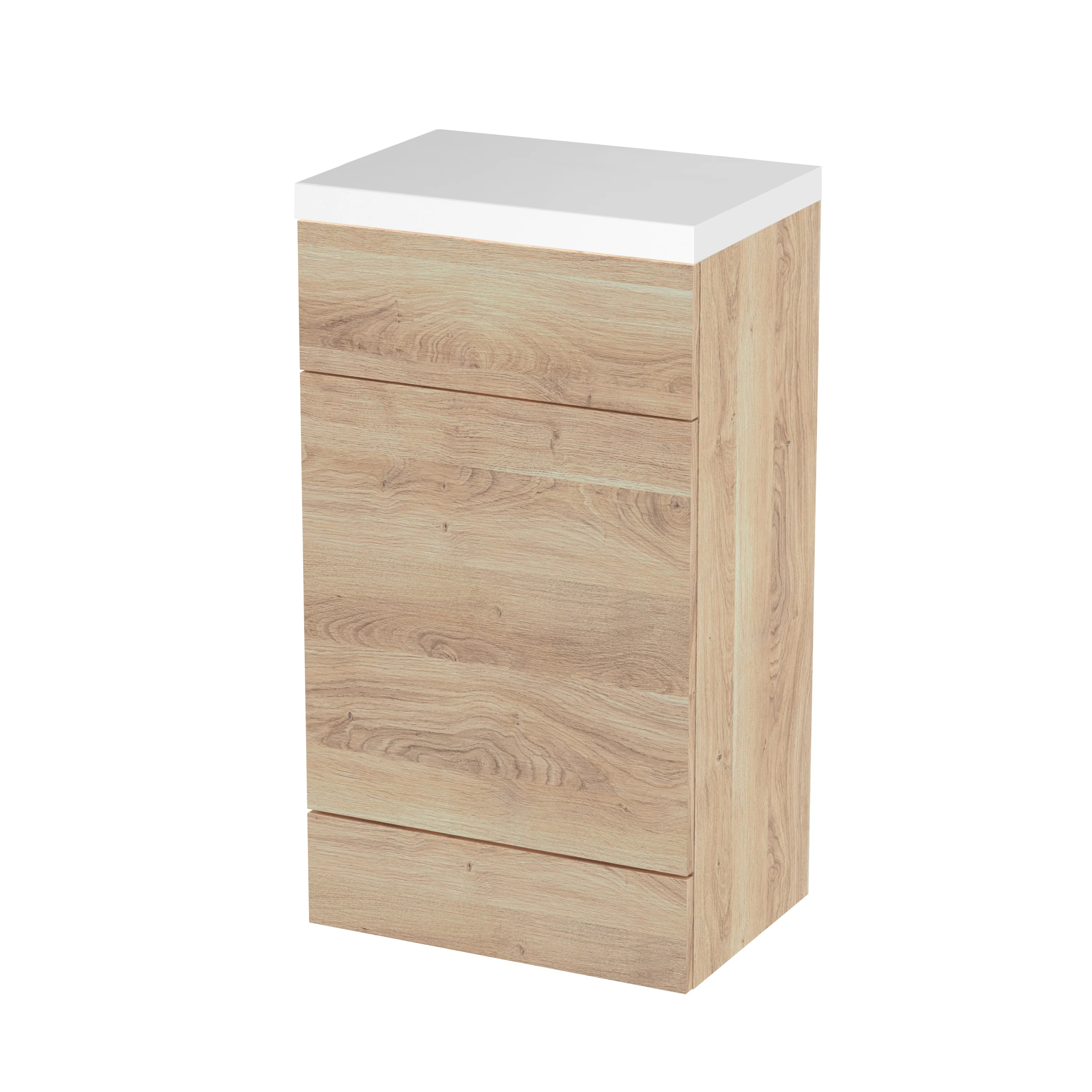 Hudson Reed Fusion WC Unit & White-Top 500mm  - Bleached Oak
