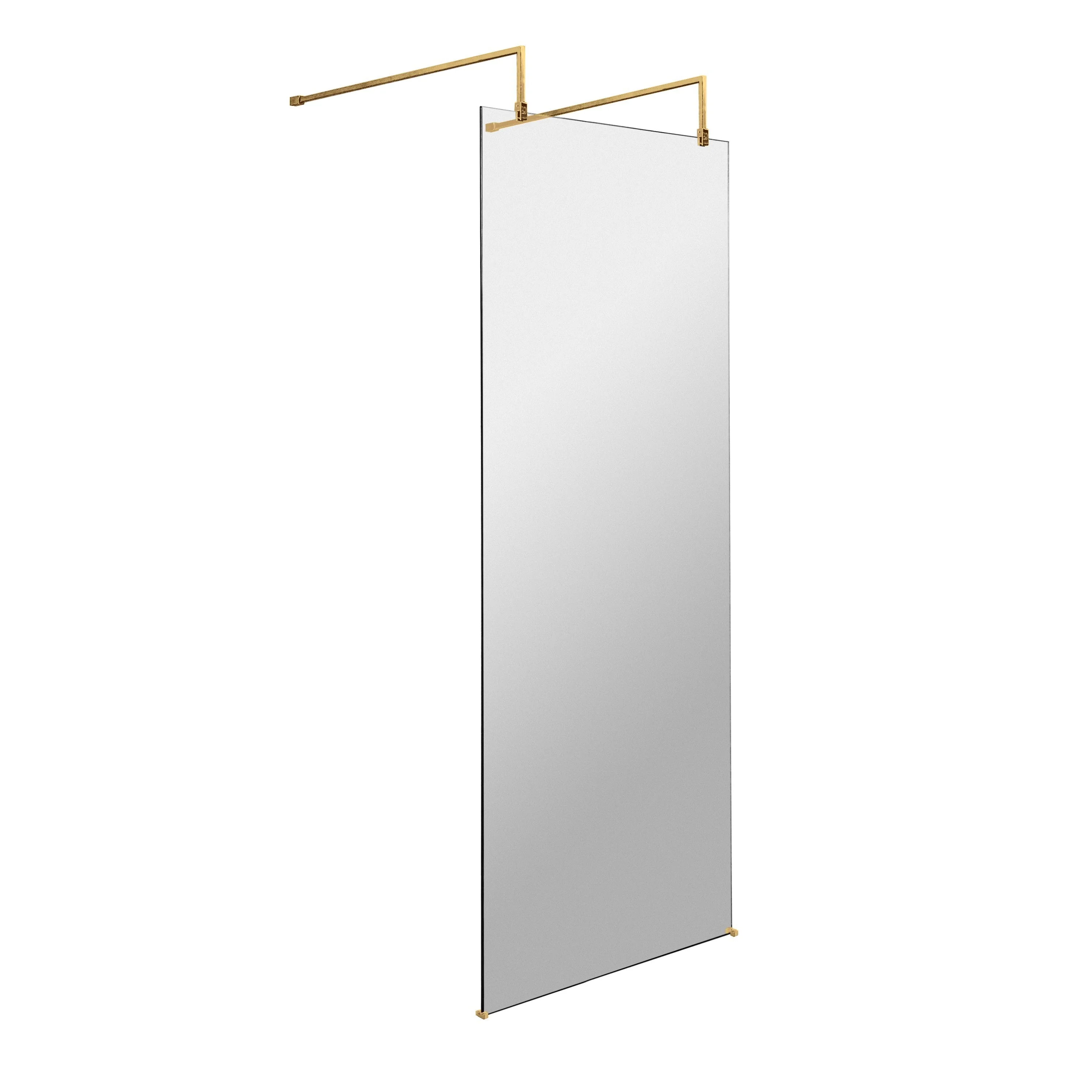 Hudson Reed 700mm Wetroom Screen With Arms and Feet - Brushed Brass
