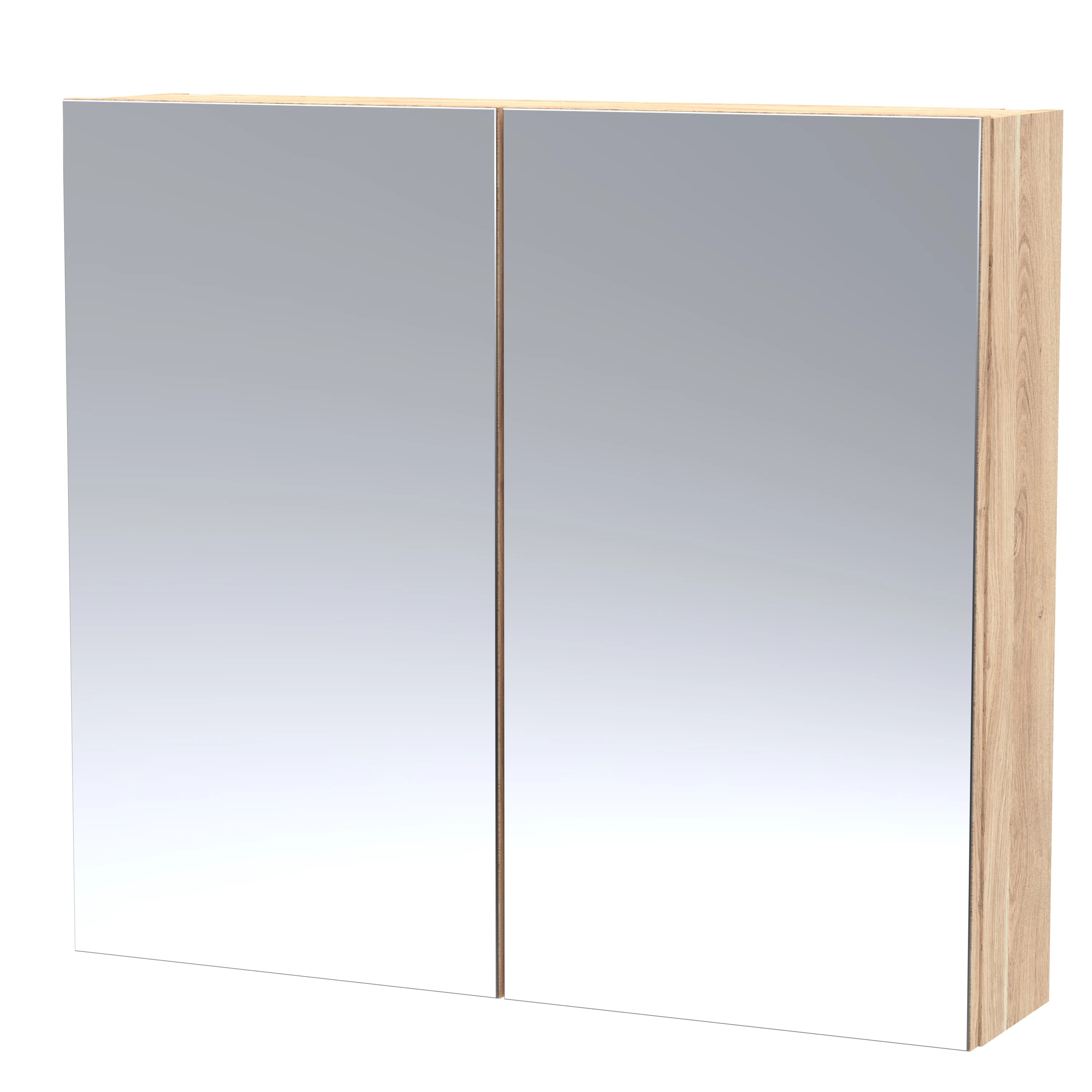 Hudson Reed 800mm Mirror Unit (50/50) - Bleached Oak
