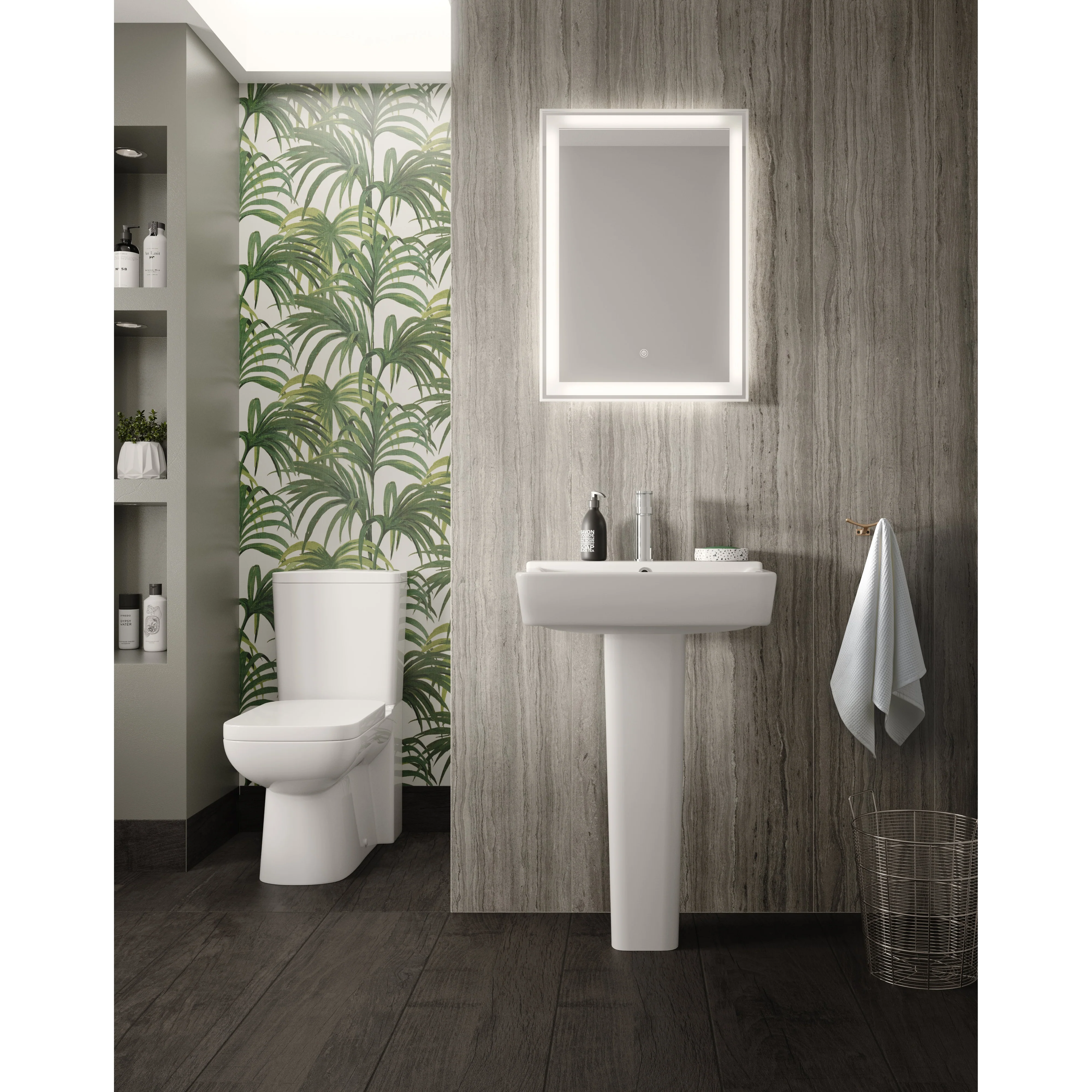 Hudson Reed Arlo 550mm Basin & Pedestal - White - Image 5