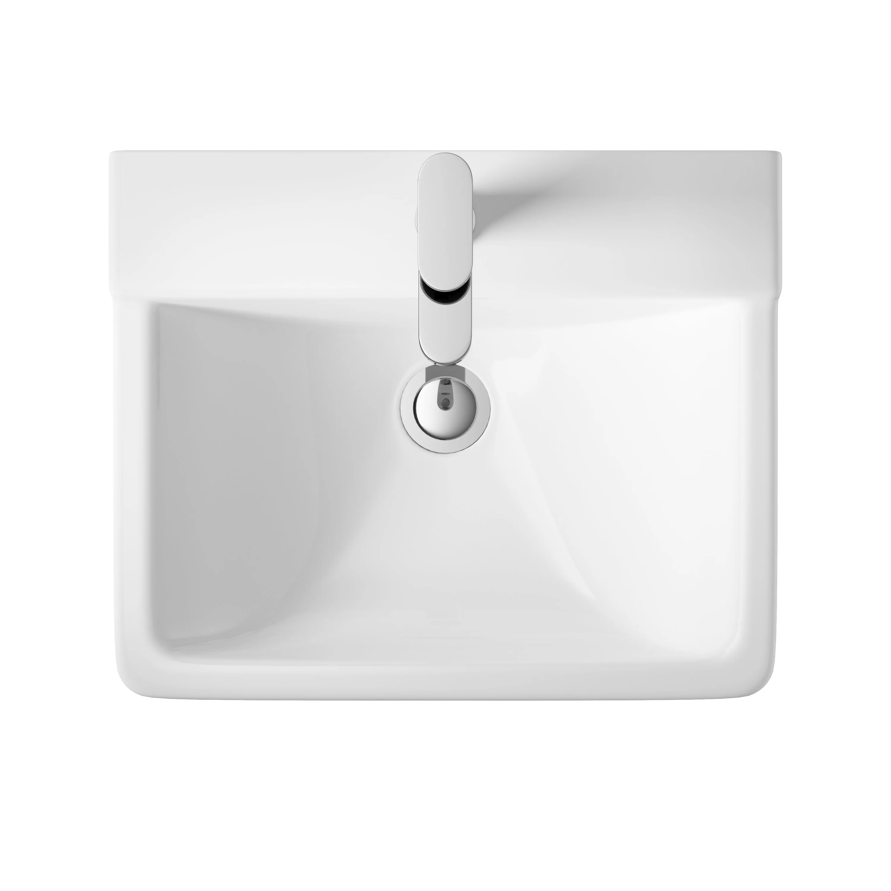 Hudson Reed Arlo 550mm Basin & Semi Pedestal - White - Image 2