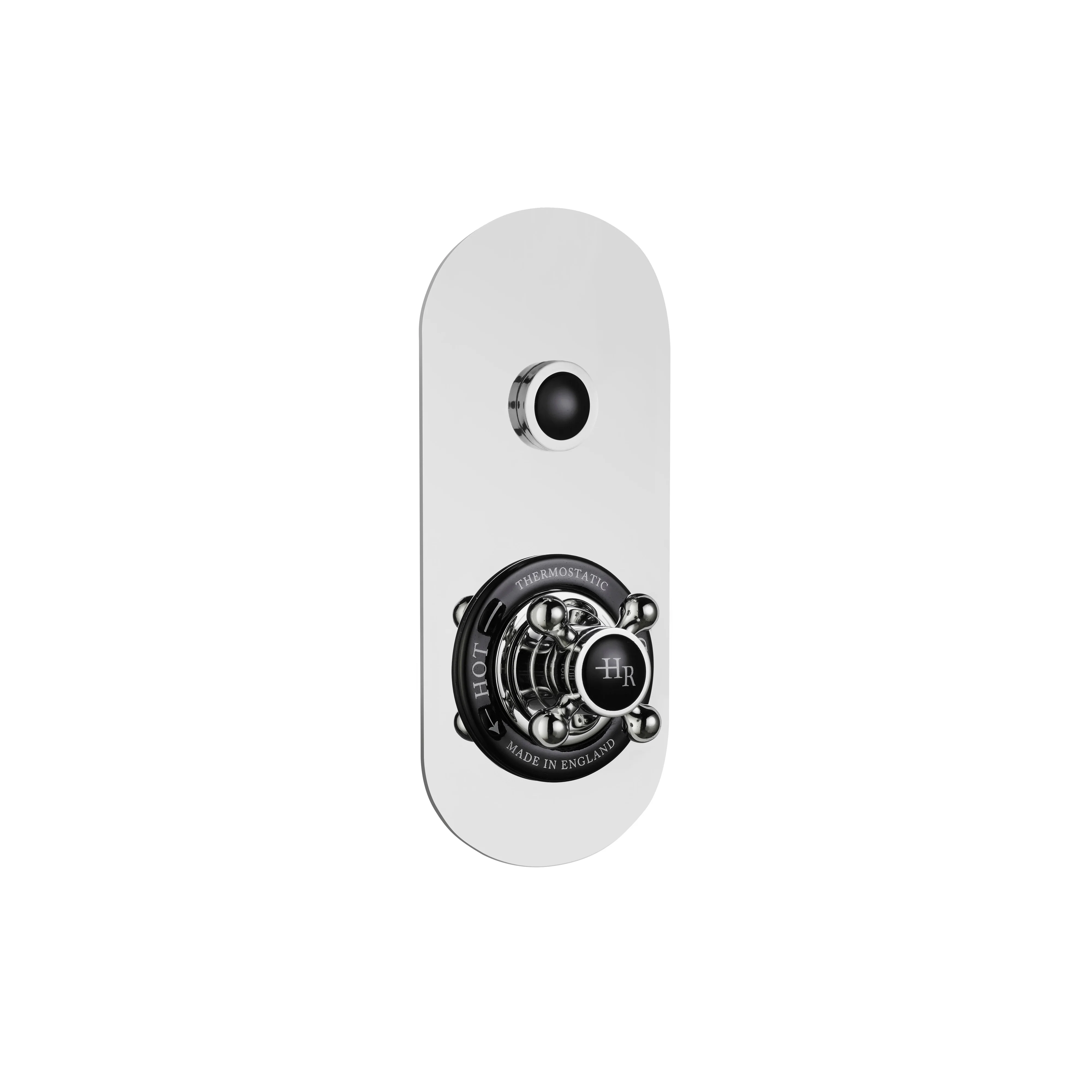 Hudson Reed Black Topaz Traditional Push Button Shower Valve (Single Outlet) - Chrome