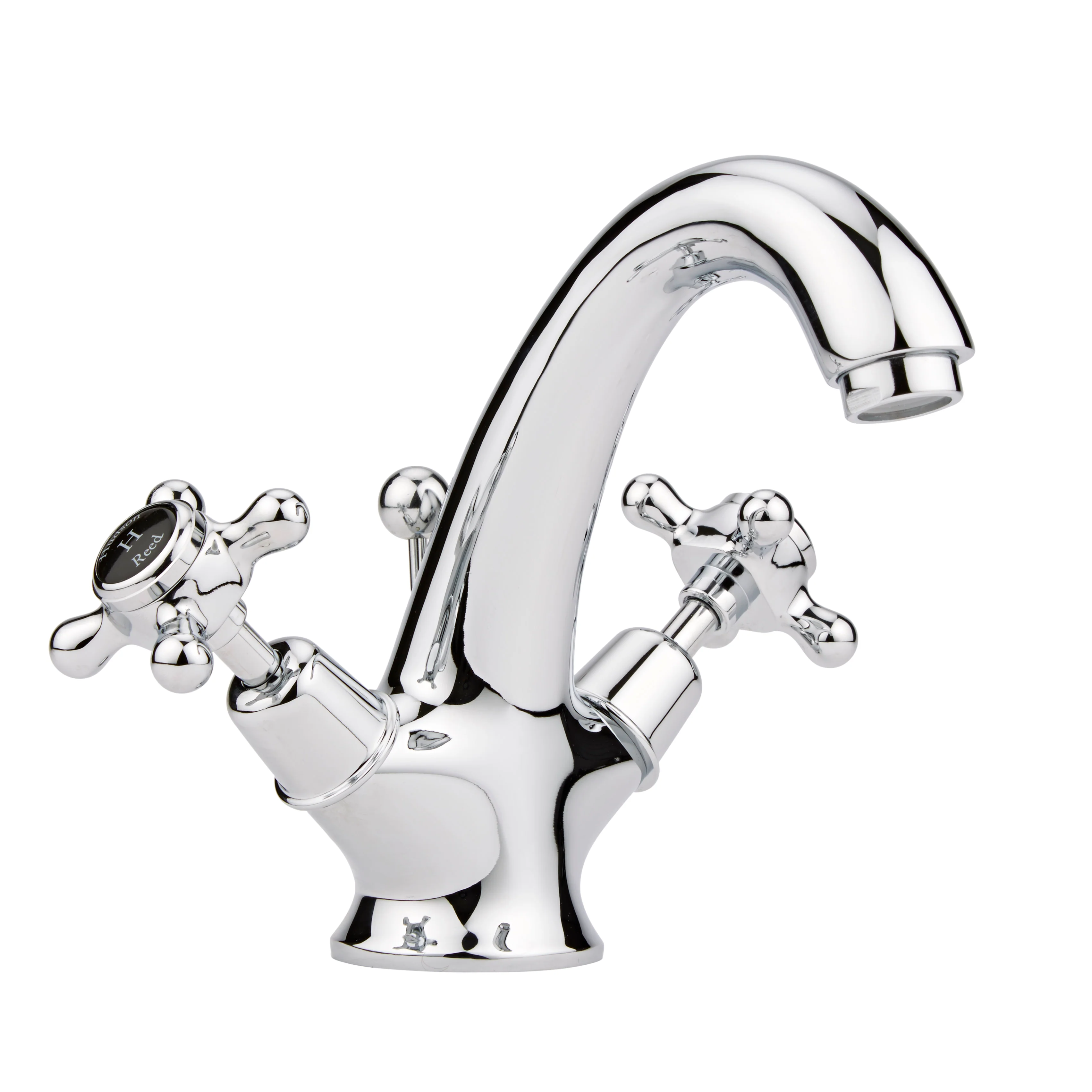 Hudson Reed Black Topaz With Crosshead Mono Basin Mixer - Chrome / Black - BC405DX - Image 2