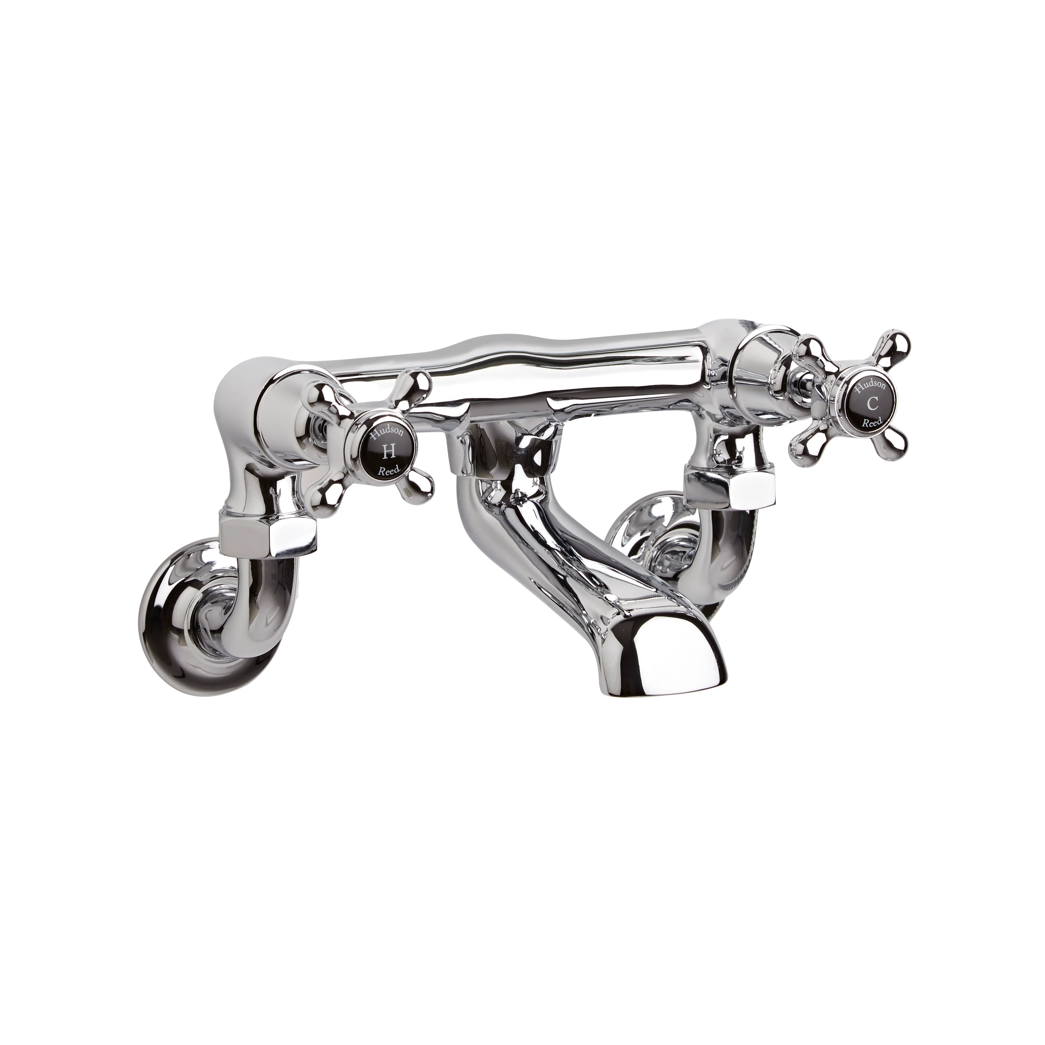 Hudson Reed Black Topaz With Crosshead Wall Mounted Bath Filler - Chrome - BC403DXWM