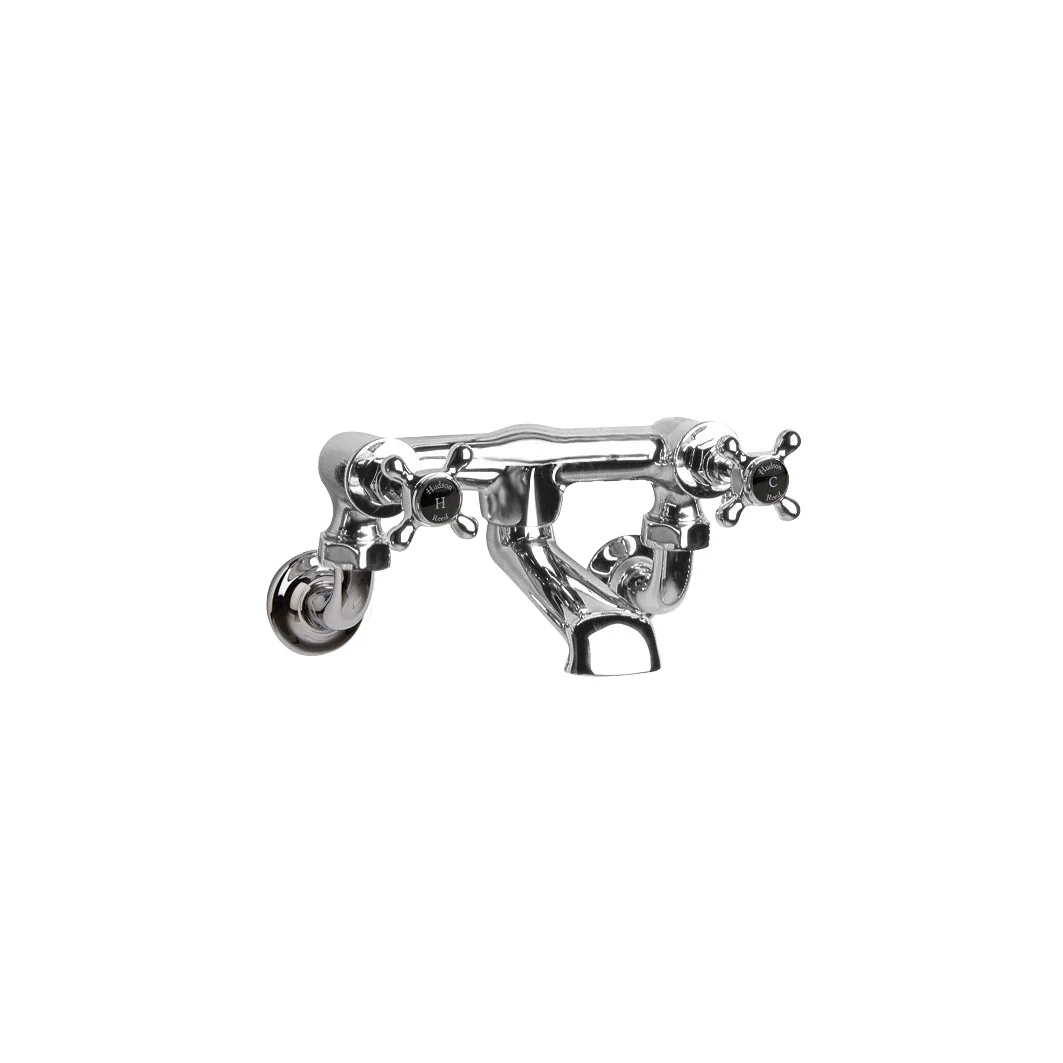 Hudson Reed Black Topaz With Crosshead Wall Mounted Bath Filler - Chrome - BC403HXWM