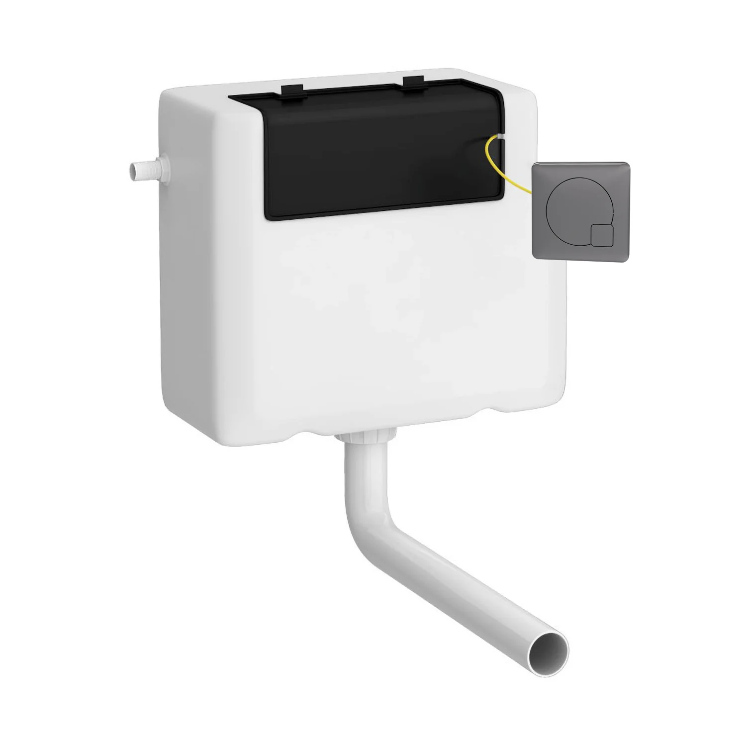 Hudson Reed Concealed Cistern & Square Push Button - Gun Metal