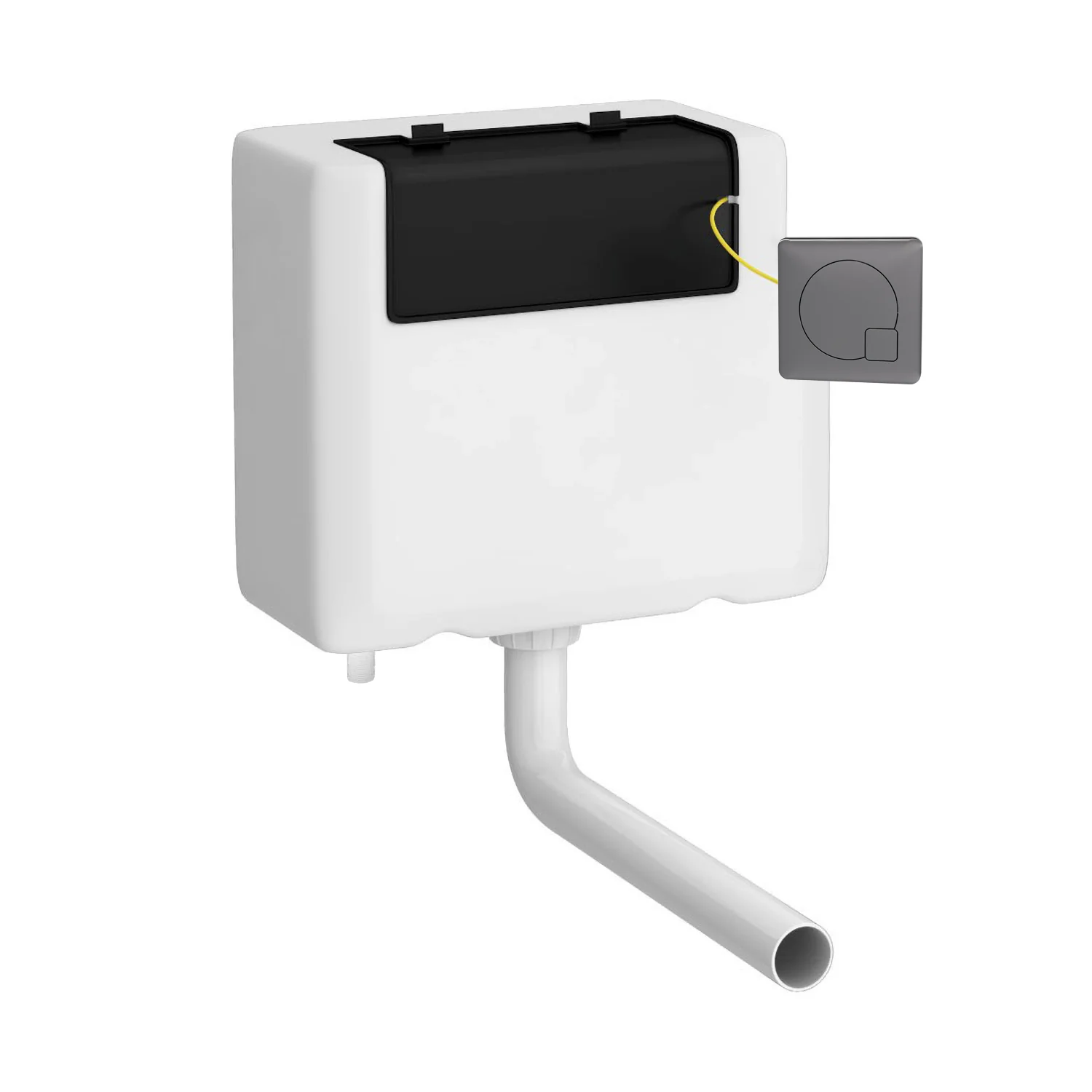 Hudson Reed Dual Flush Cistern & Square Push Button - Gun Metal