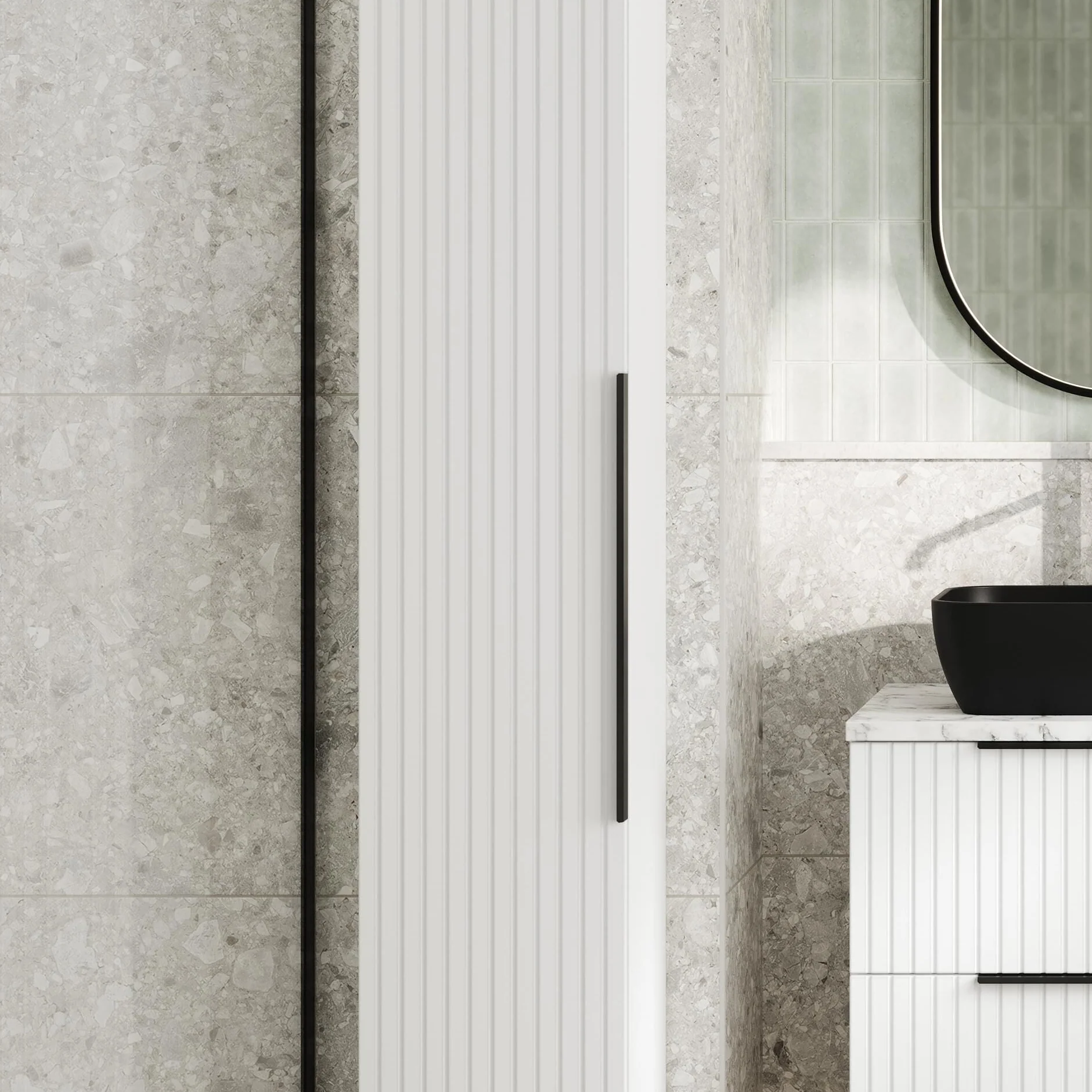 Nuie Slimline Finger Pull Handle 500mm (320mm centre) - Matt Black - Image 5