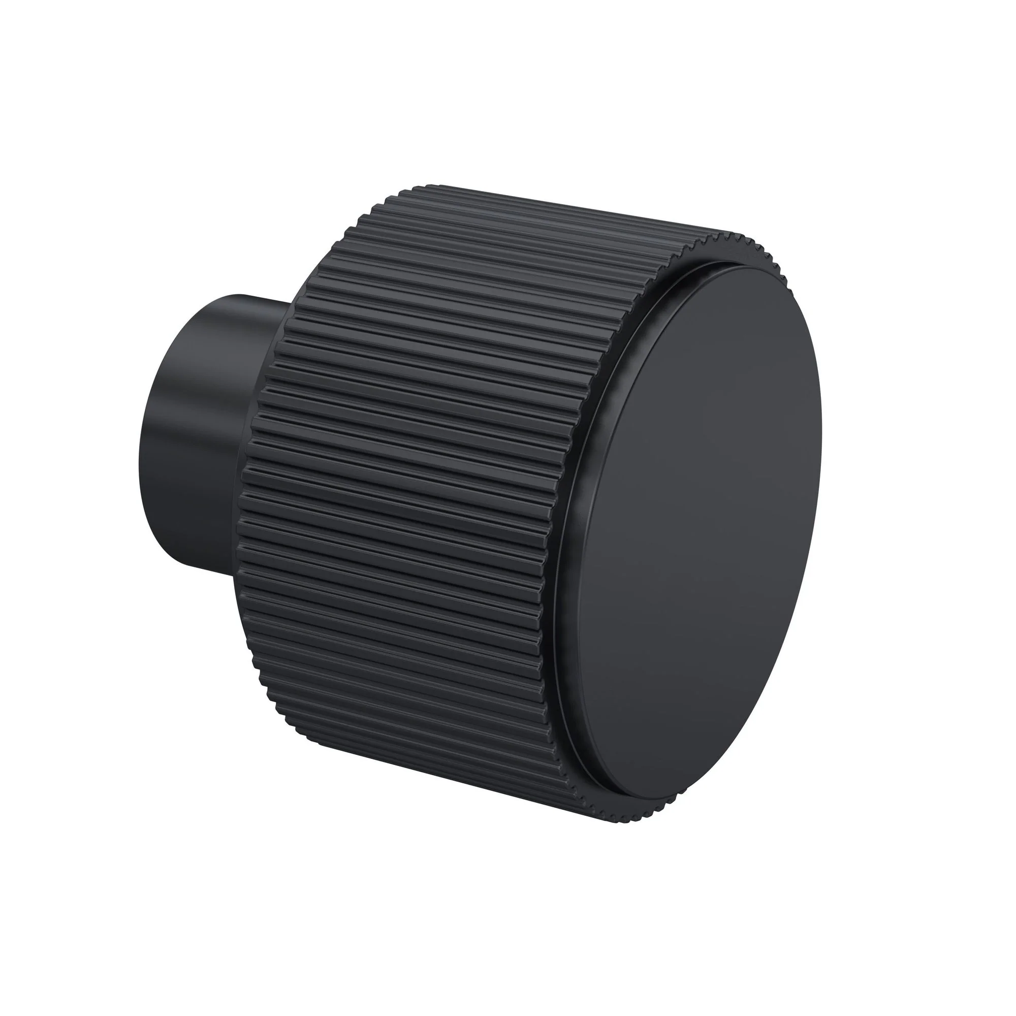 Hudson Reed Fluted Knob Handle 30mm (29.5mm centre) - Matt Black