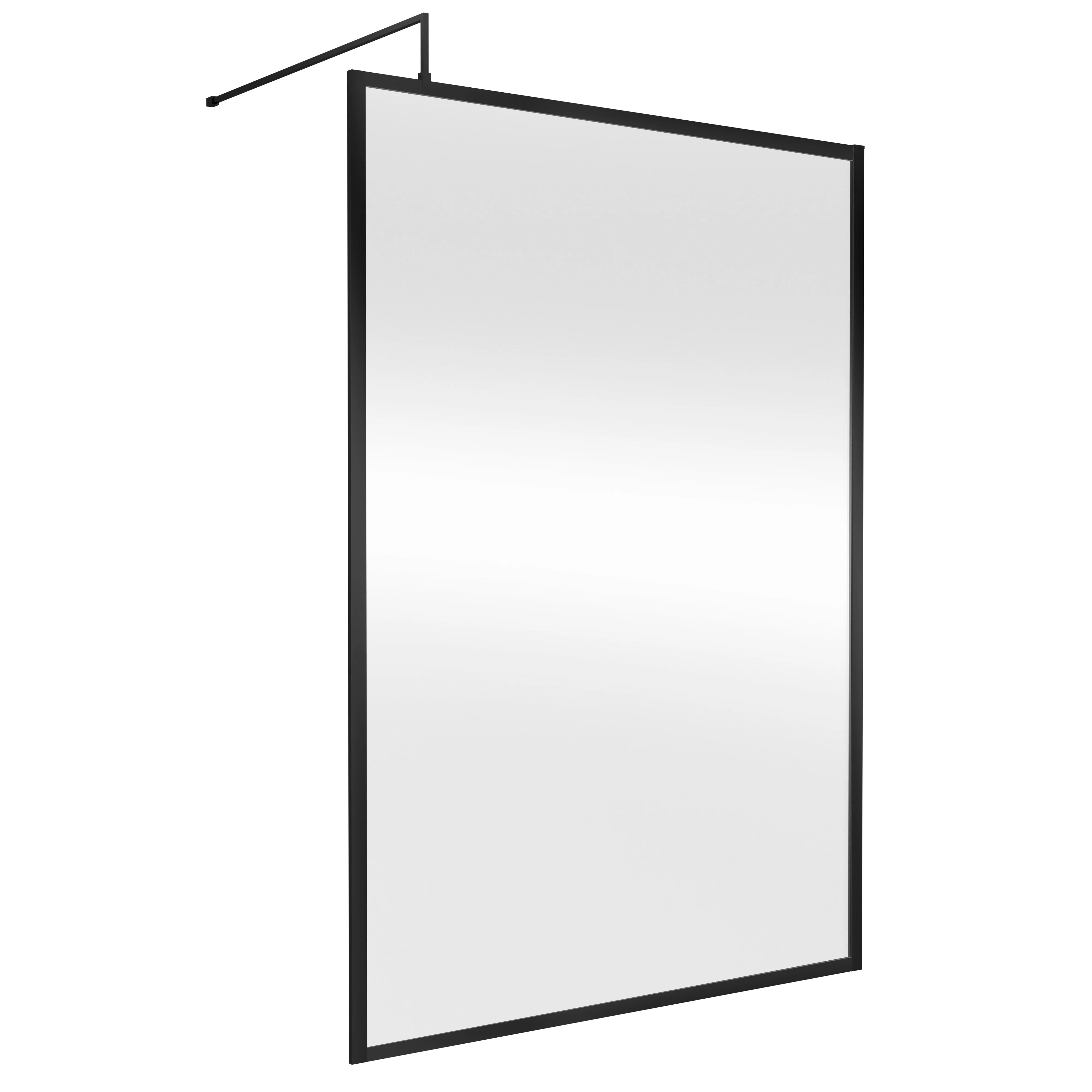 Hudson Reed Full Outer Frame Wetroom Screen 1950x1400x8mm - Matt Black