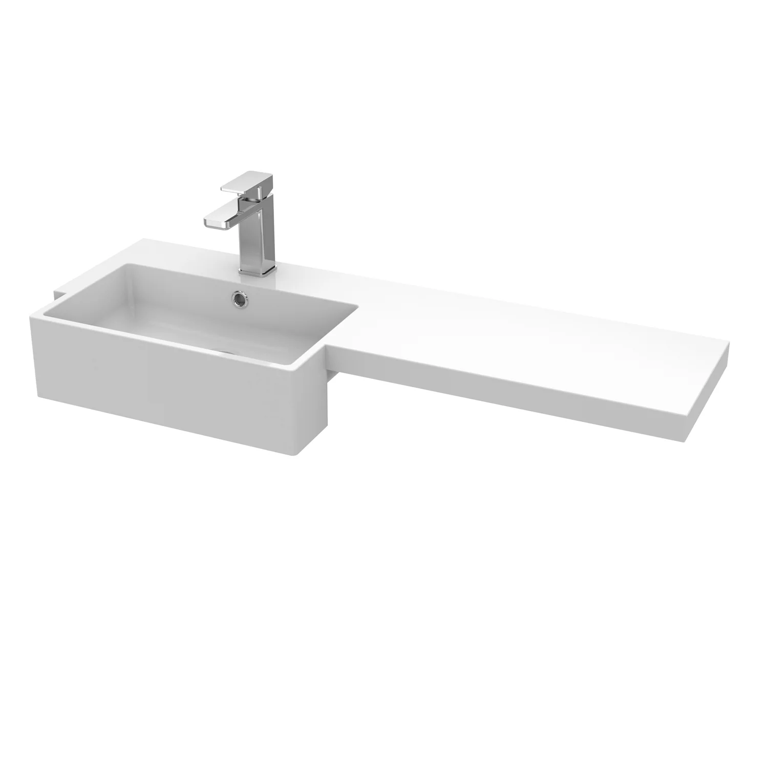 Hudson Reed Fusion Floorstanding Combination Unit & Semi Recessed Square Basin 1000mm (2-Door) - Gloss Grey - Image 3