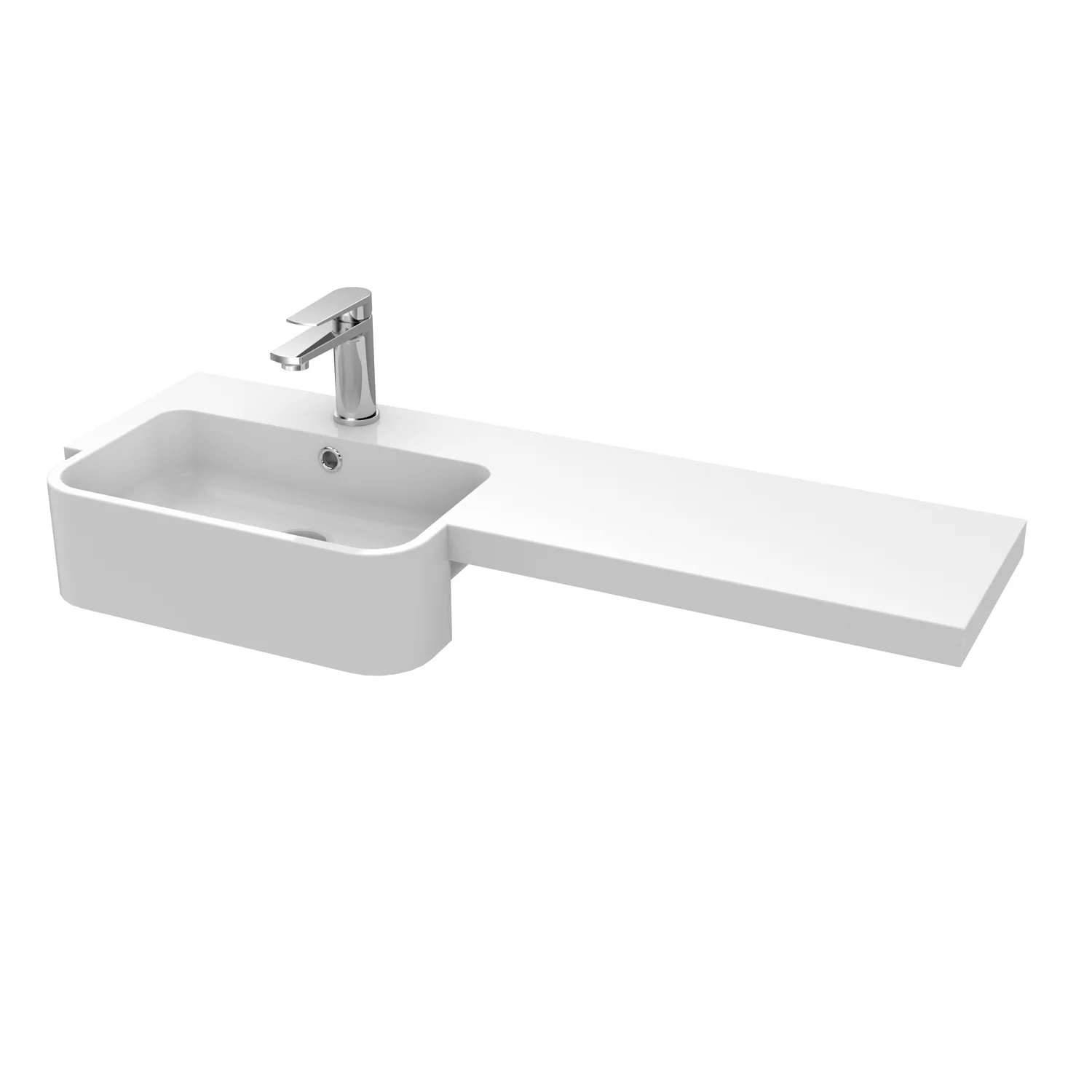 Hudson Reed Fusion Floorstanding Combination Unit & Semi Recessed Round Basin 1000mm (2-Door) - Charcoal Black - Image 3
