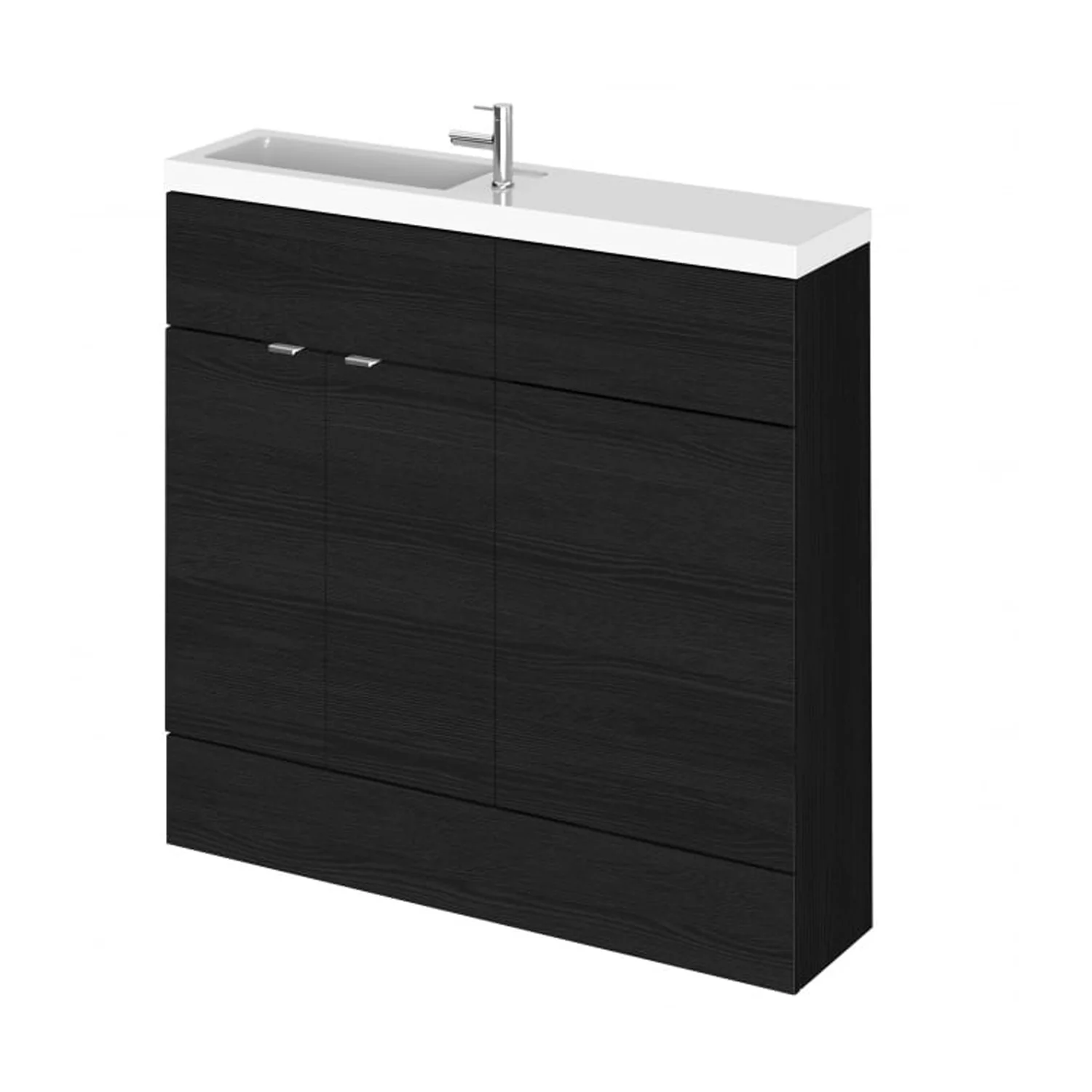 Hudson Reed Fusion Floorstanding Combination Unit & Straight Basin 1000mm (2-Door) - Charcoal Black (Compact)