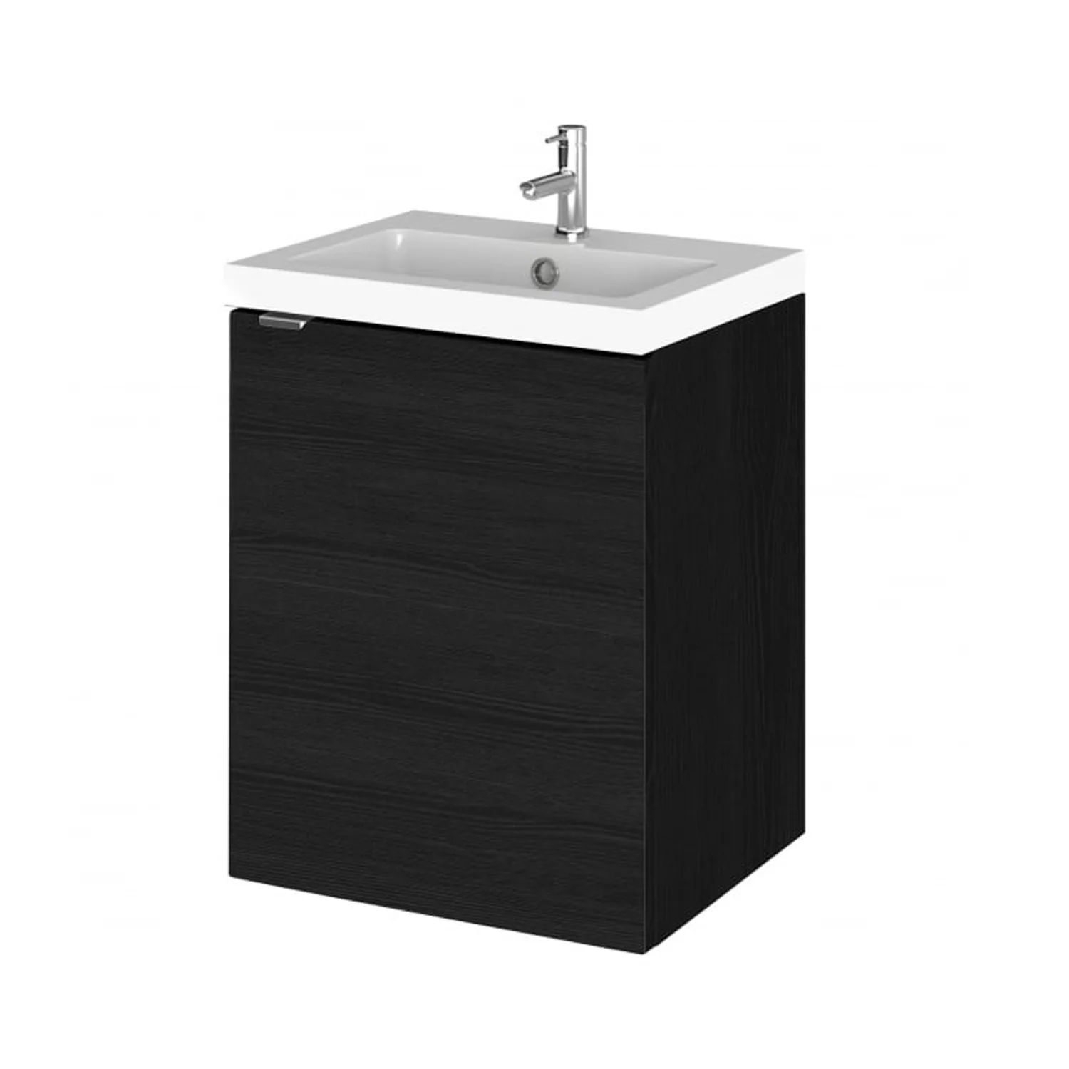 Hudson Reed Fusion Wall Hung Vanity Unit & Polymarble Basin 400mm (1 Door) - Charcoal Black