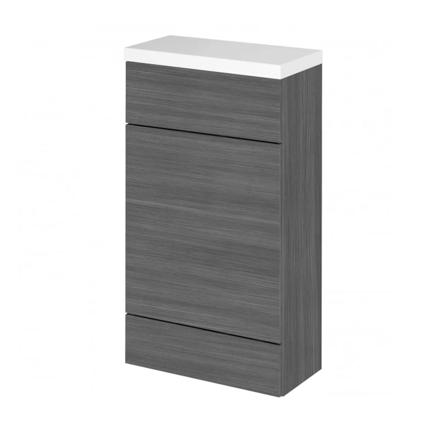 Hudson Reed Fusion WC Unit & White-Top 500mm  - Anthracite Woodgrain (Compact)