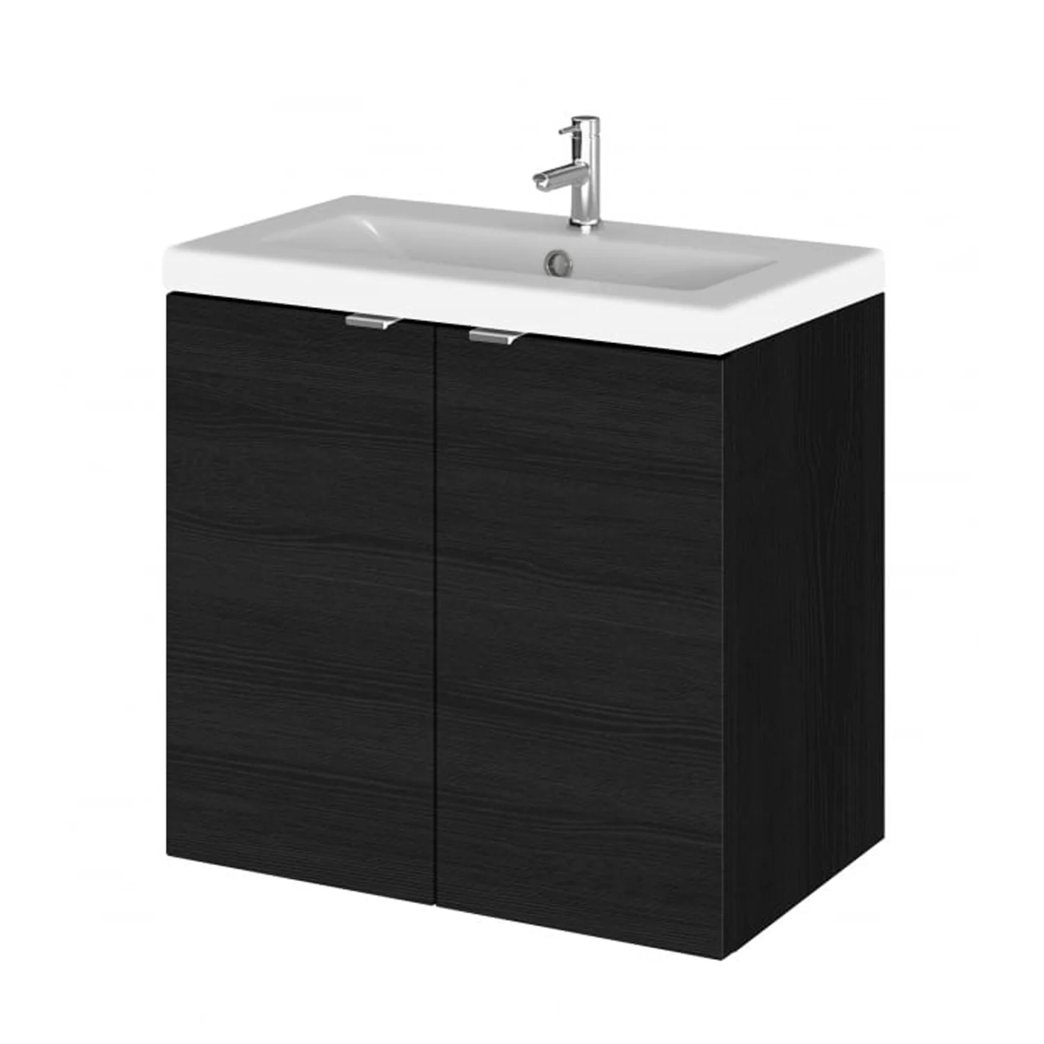 Hudson Reed Fusion Wall Hung Vanity Unit & Ceramic Basin 600mm (2-Door) - Charcoal Black