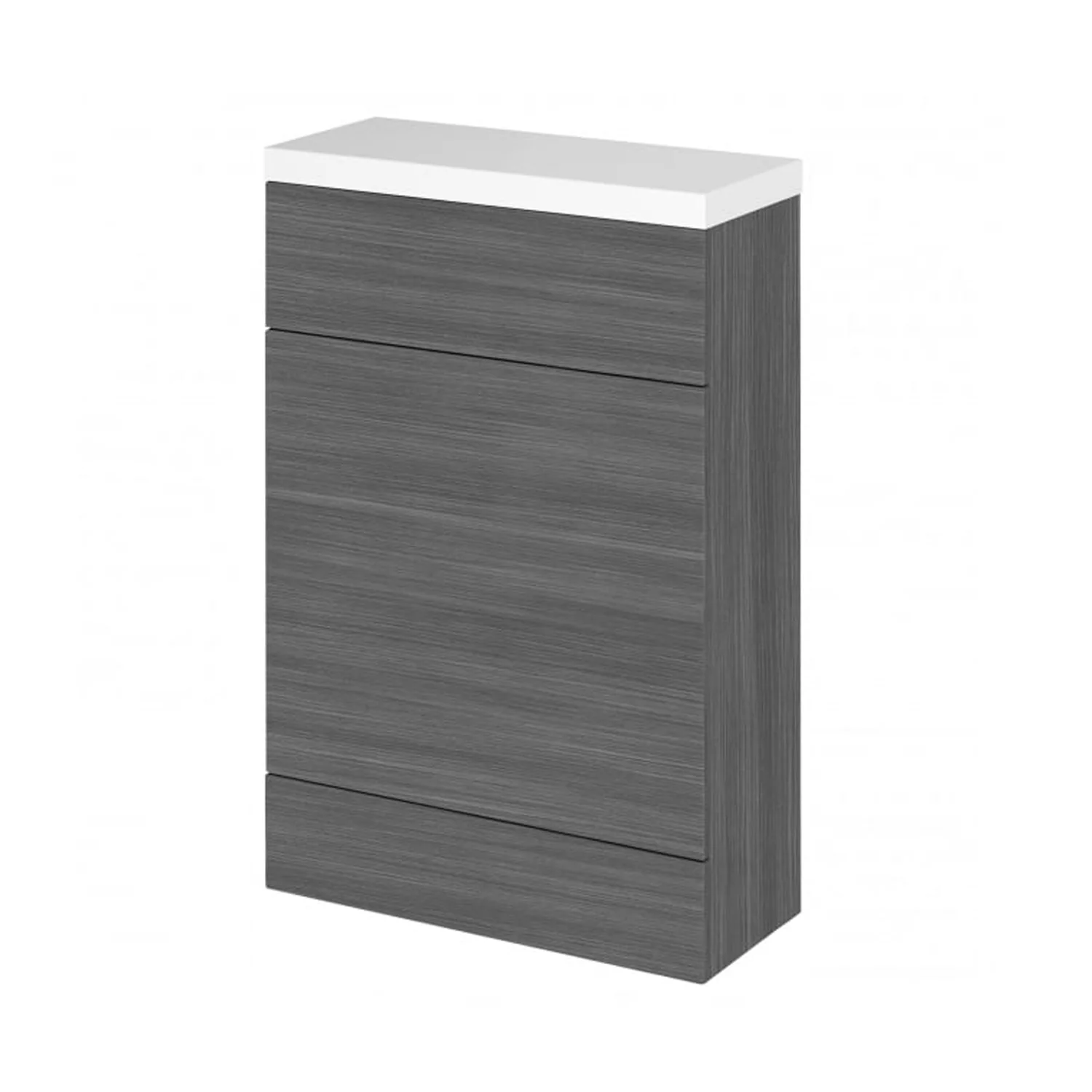 Hudson Reed Fusion WC Unit & White-Top 600mm  - Anthracite Woodgrain (Compact)