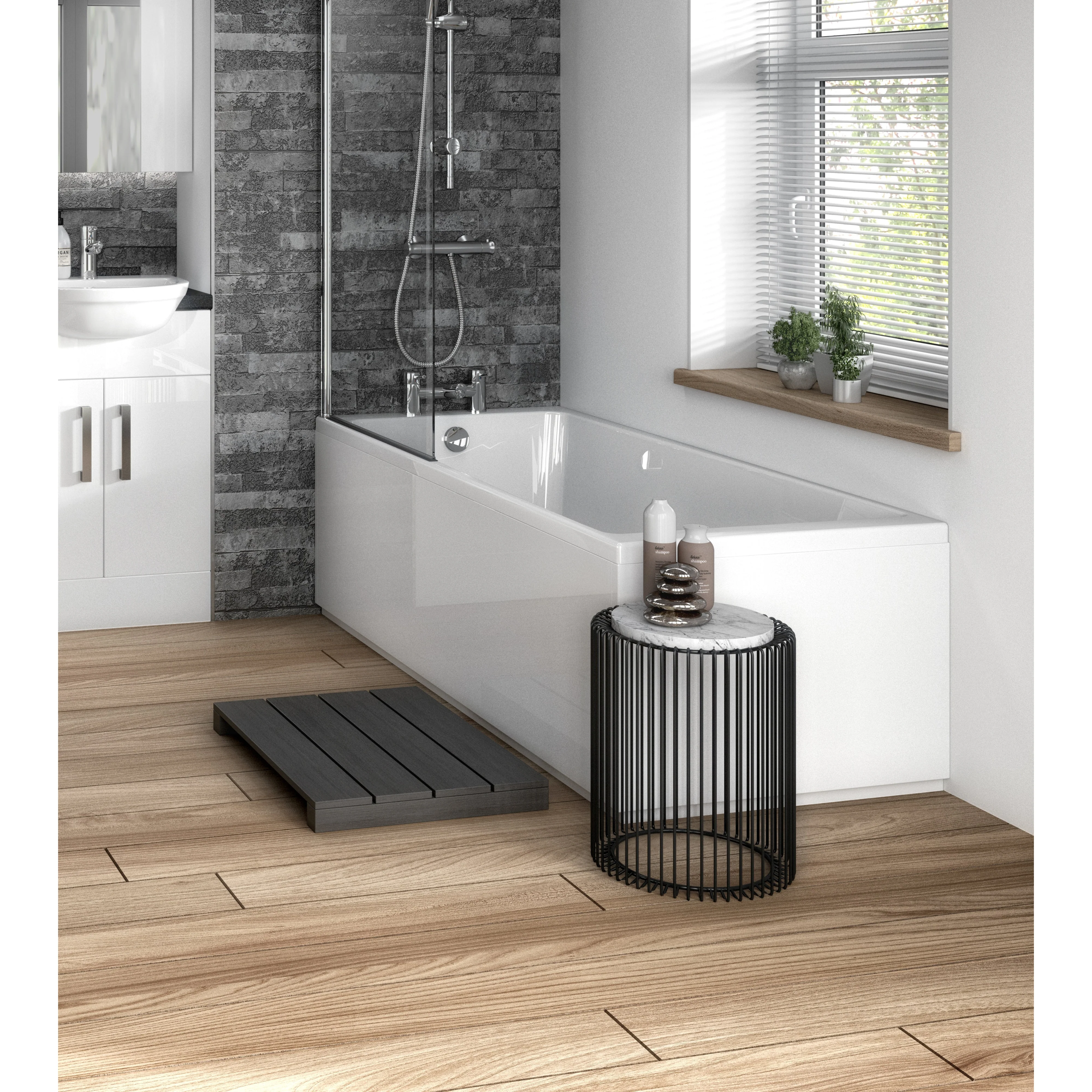 Hudson Reed Fusion 750mm Bath End Panel & Plinth - Gloss White - Image 2